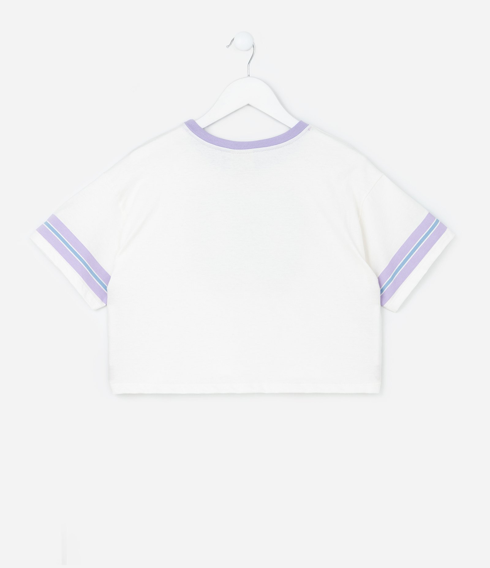 Pijama Athleisure com Listras e Florzinhas - Tam 7 A 16 Anos Branco/Roxo 3