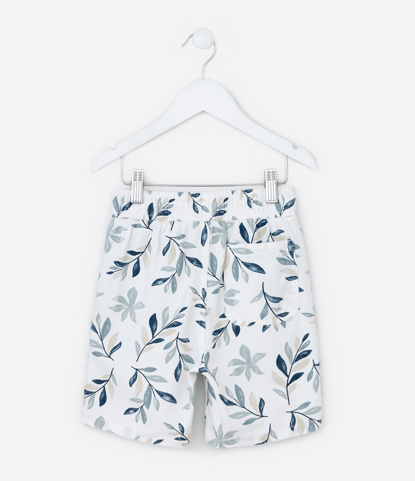 Bermuda Infantil de Banho em Sarja com Estampa Tropical - Tam 1 a 6 Anos Branco 2