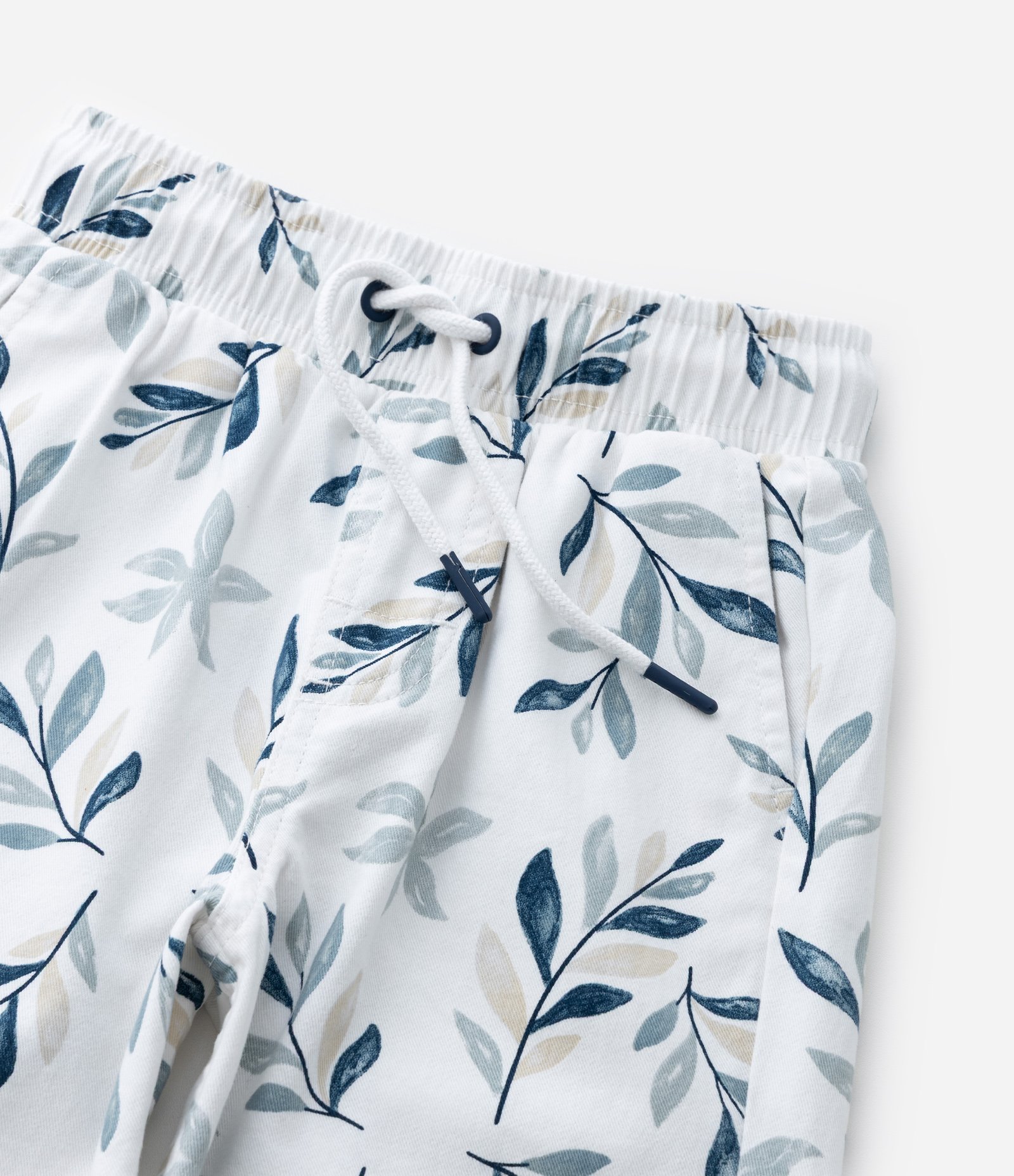 Bermuda Infantil de Banho em Sarja com Estampa Tropical - Tam 1 a 6 Anos Branco 5