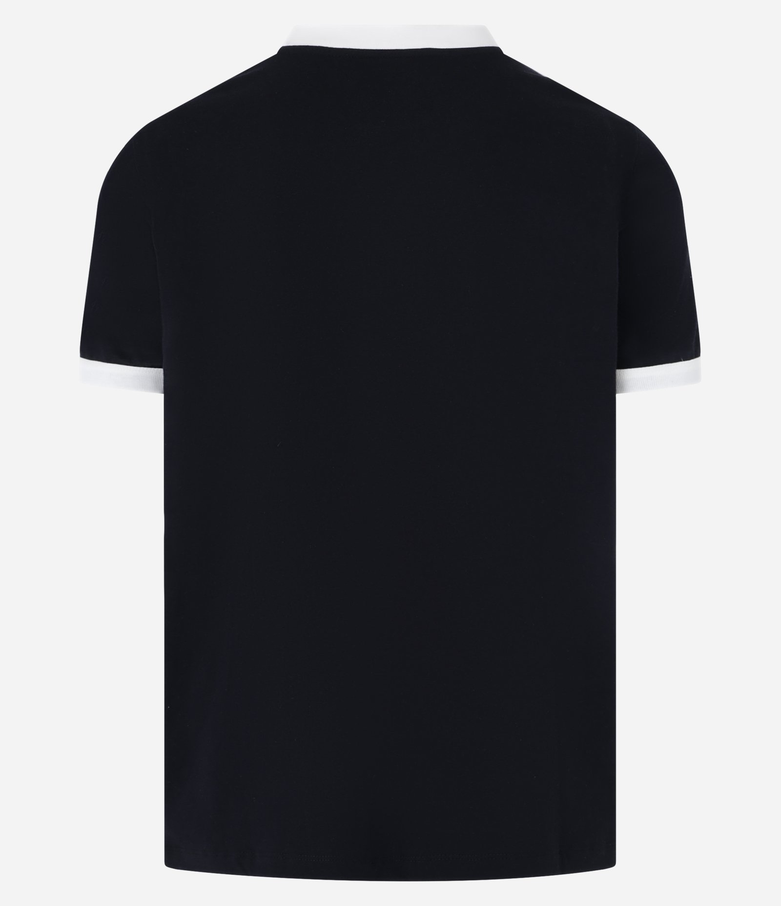 Camiseta Regular em Algodão com Listras nos Ombros Preto/Branco 7