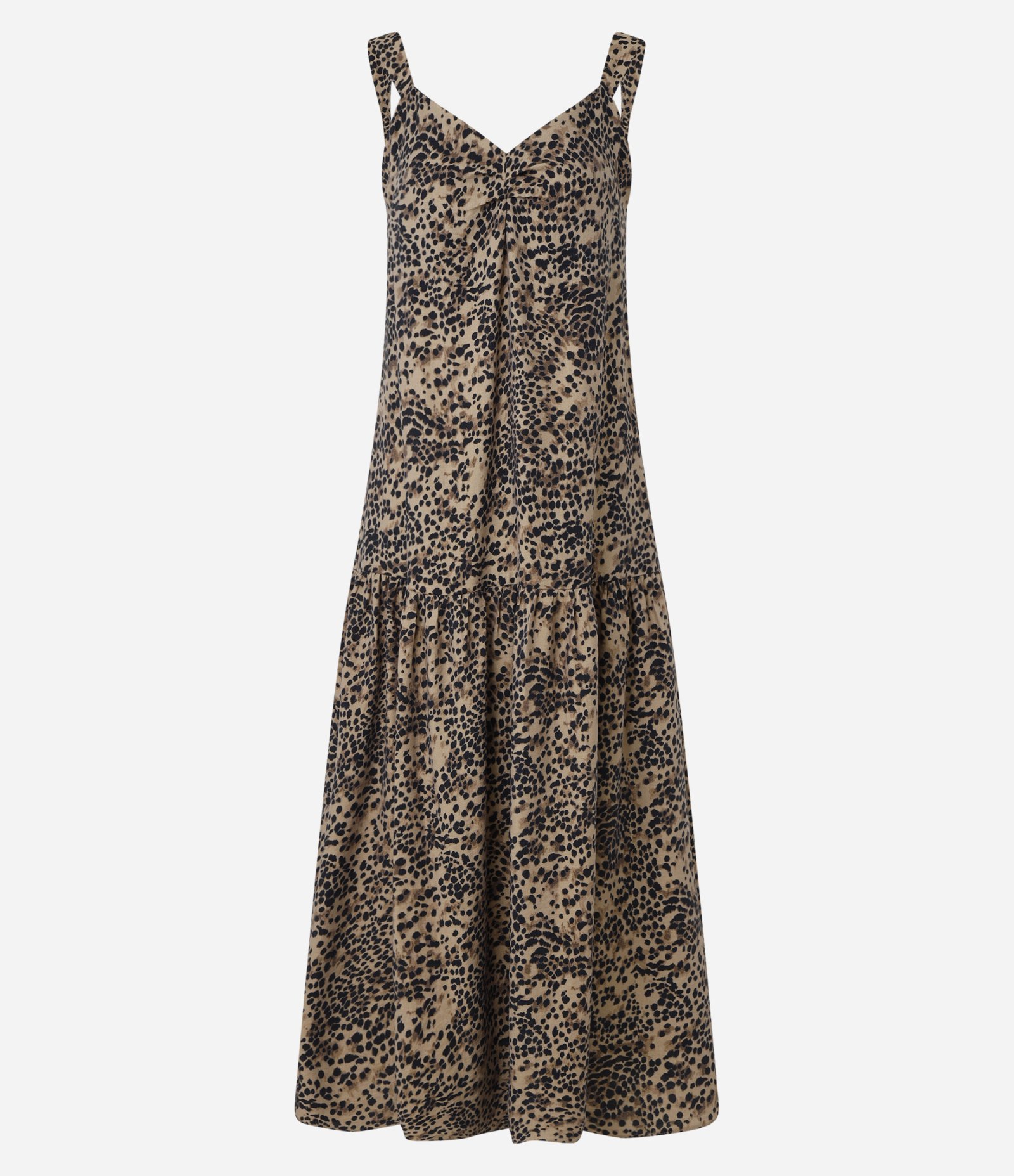 Vestido Evasê Midi em Crepe com Estampa Onla Bicolor 5