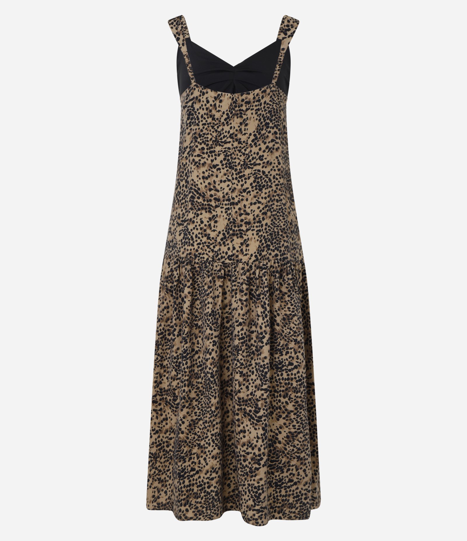 Vestido Evasê Midi em Crepe com Estampa Onla Bicolor 6