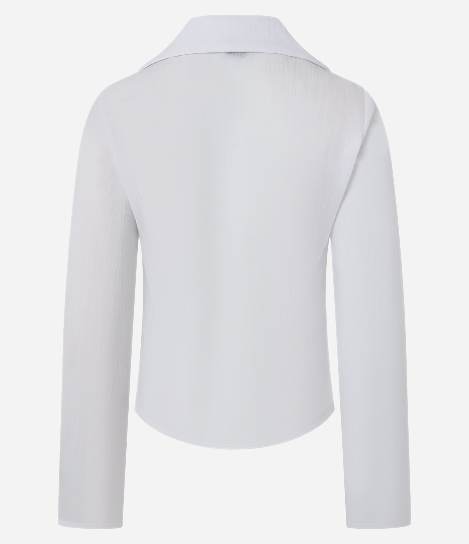 Blusa em Gaze Texturizada com Abertura e Amarração Frontal Branco 5