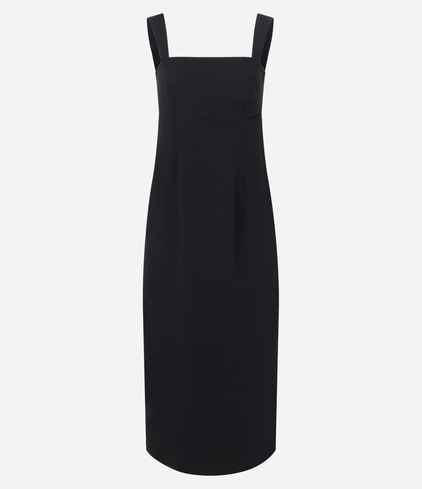 Vestido Tubinho Midi com Efeito Acetinado Preto 6