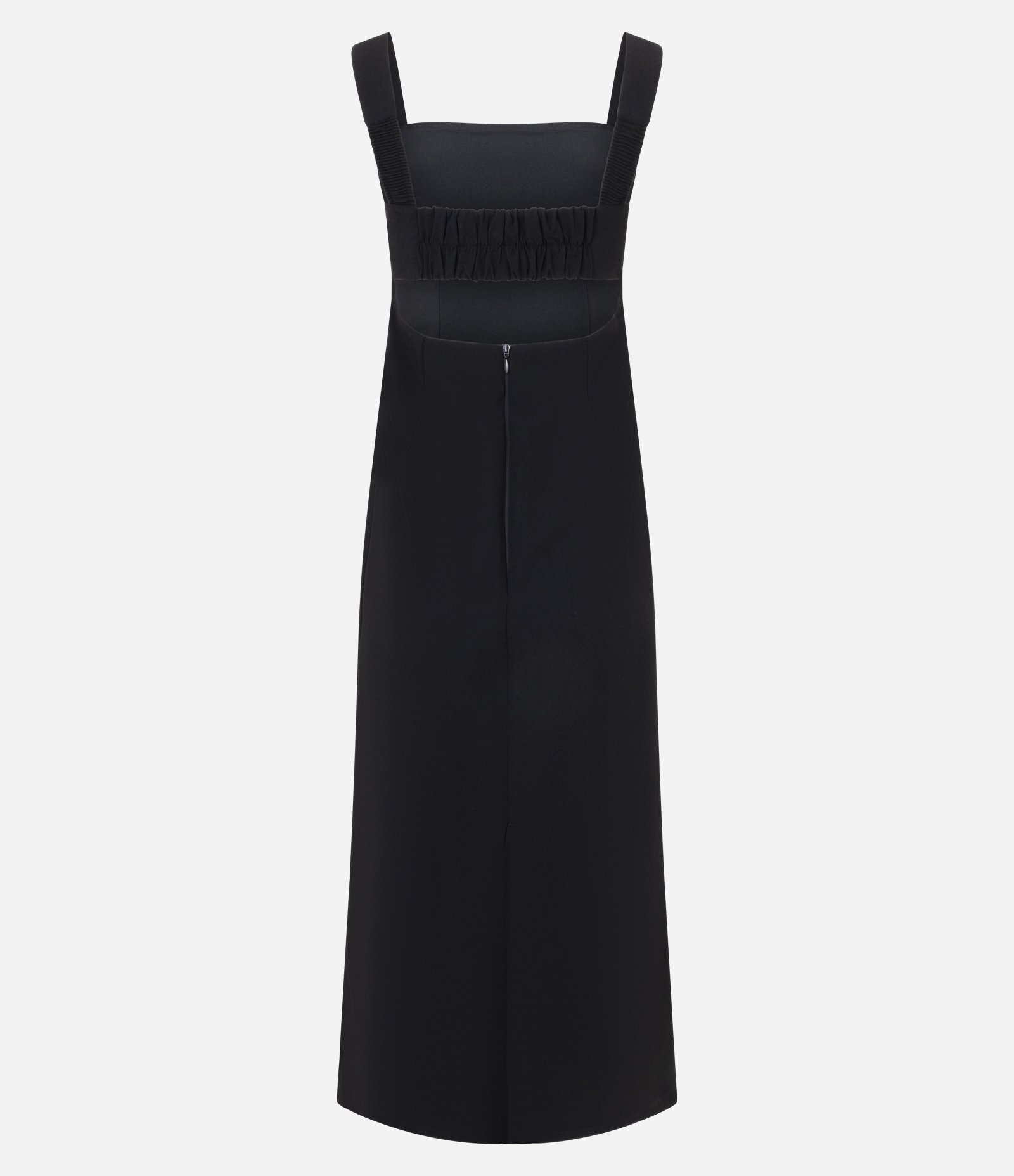 Vestido Tubinho Midi com Efeito Acetinado Preto 7