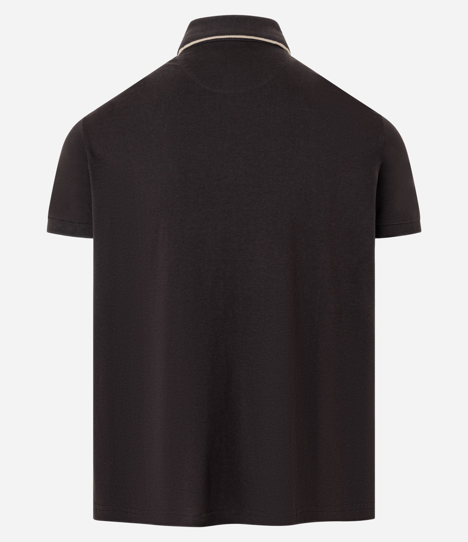 Camisa Polo Regular em Algodão Peruano com Detalhe Contrastante na Gola Marrom escuro 7