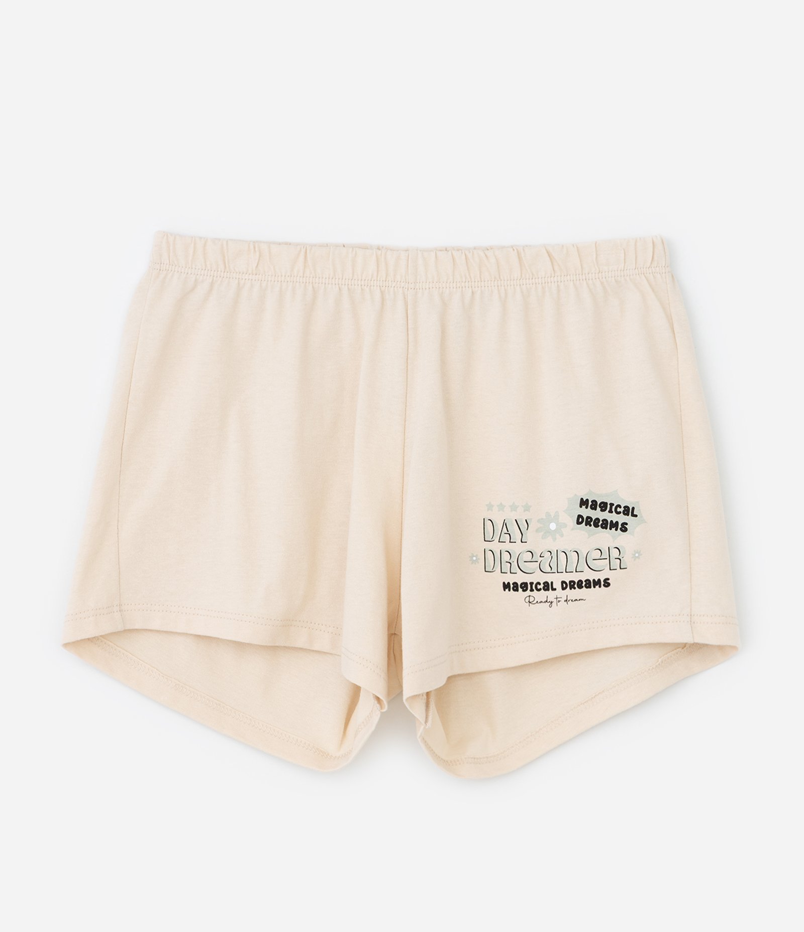 Pijama Curto Infantil em Algodão com Estampa de Capivara - Tam 7 ao 14 Anos Bege 4