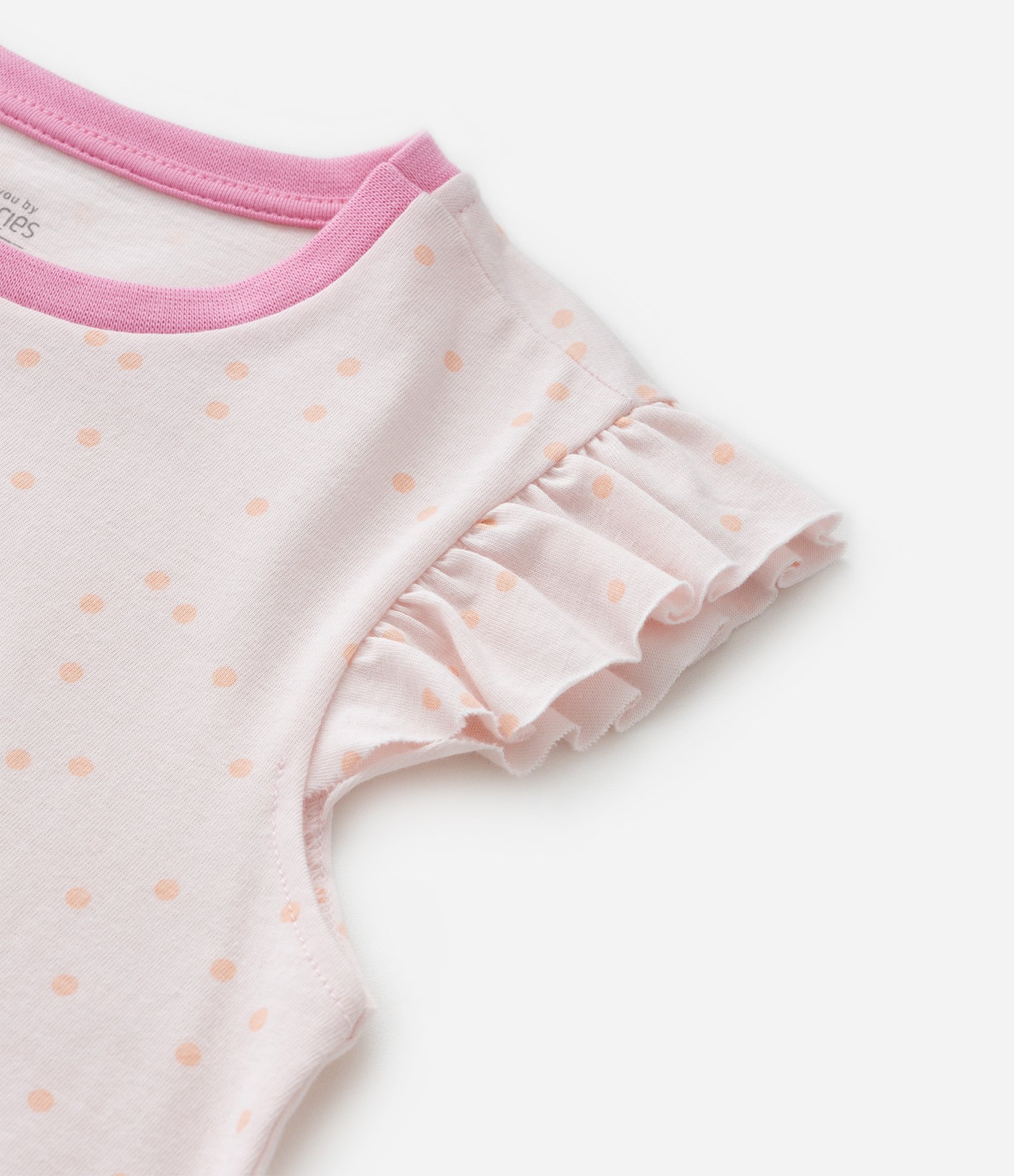 Camisola Infantil com Babados e Estampa de Gatinho que Brilha no Escuro - Tam 4 a 12 anos Rosa 5