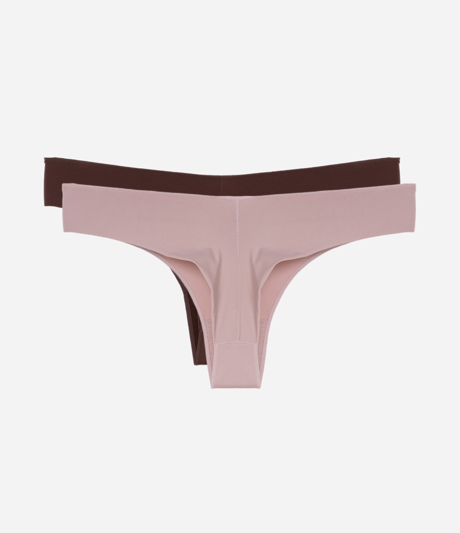 Kit 02 Calcinhas Biquíni Fio Duplo em Microfibra Marrom/Rosa 2