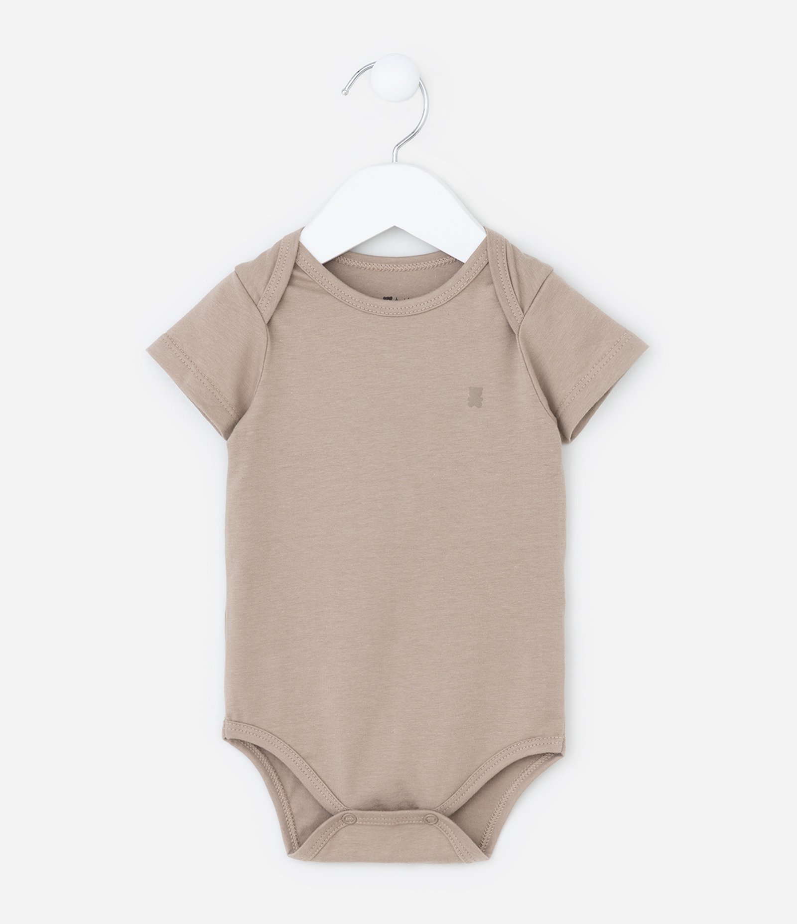 Body Infantil em Algodão Básico - Tam RN a 18 meses Marrom 1