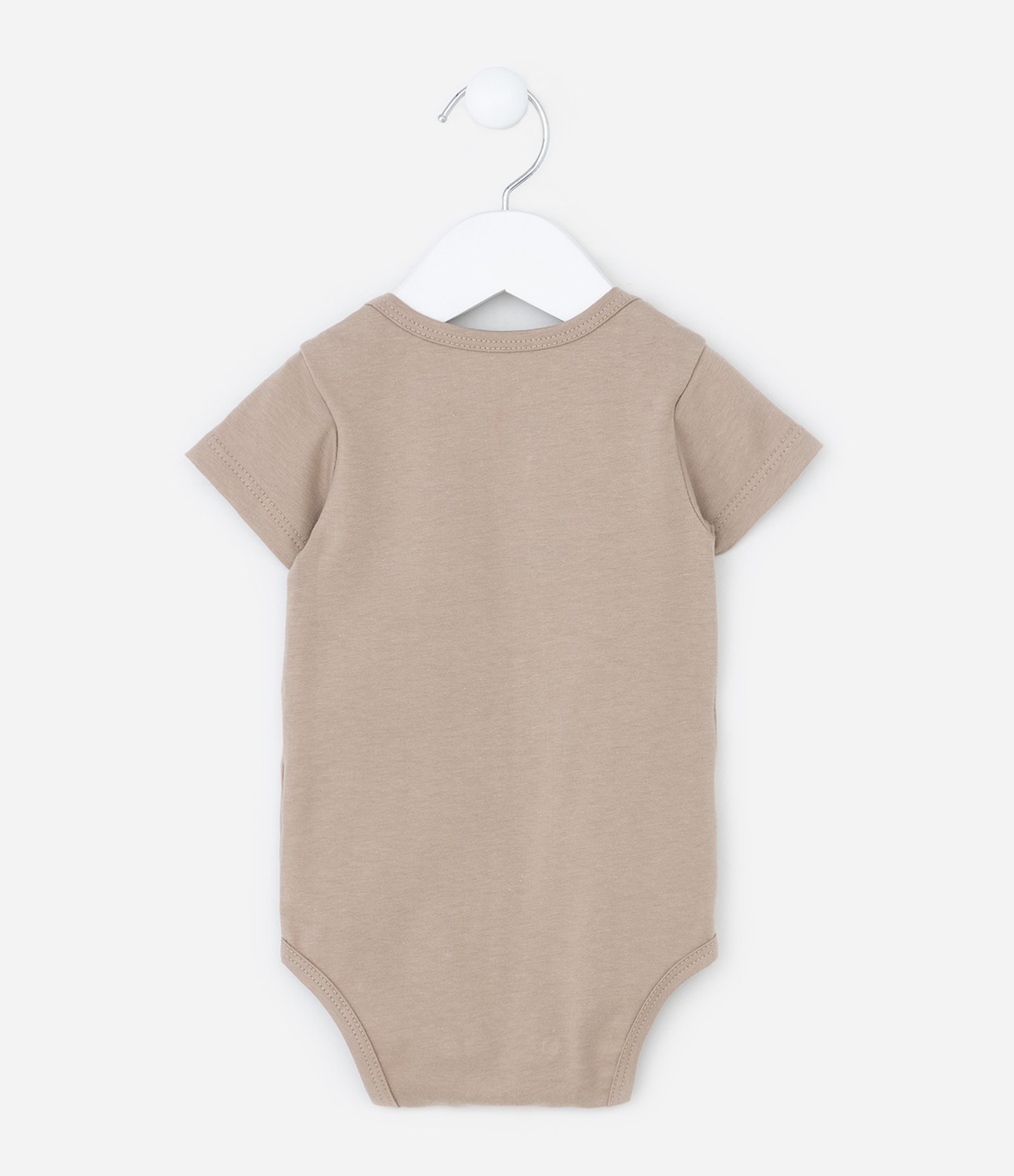 Body Infantil em Algodão Básico - Tam RN a 18 meses Marrom 2