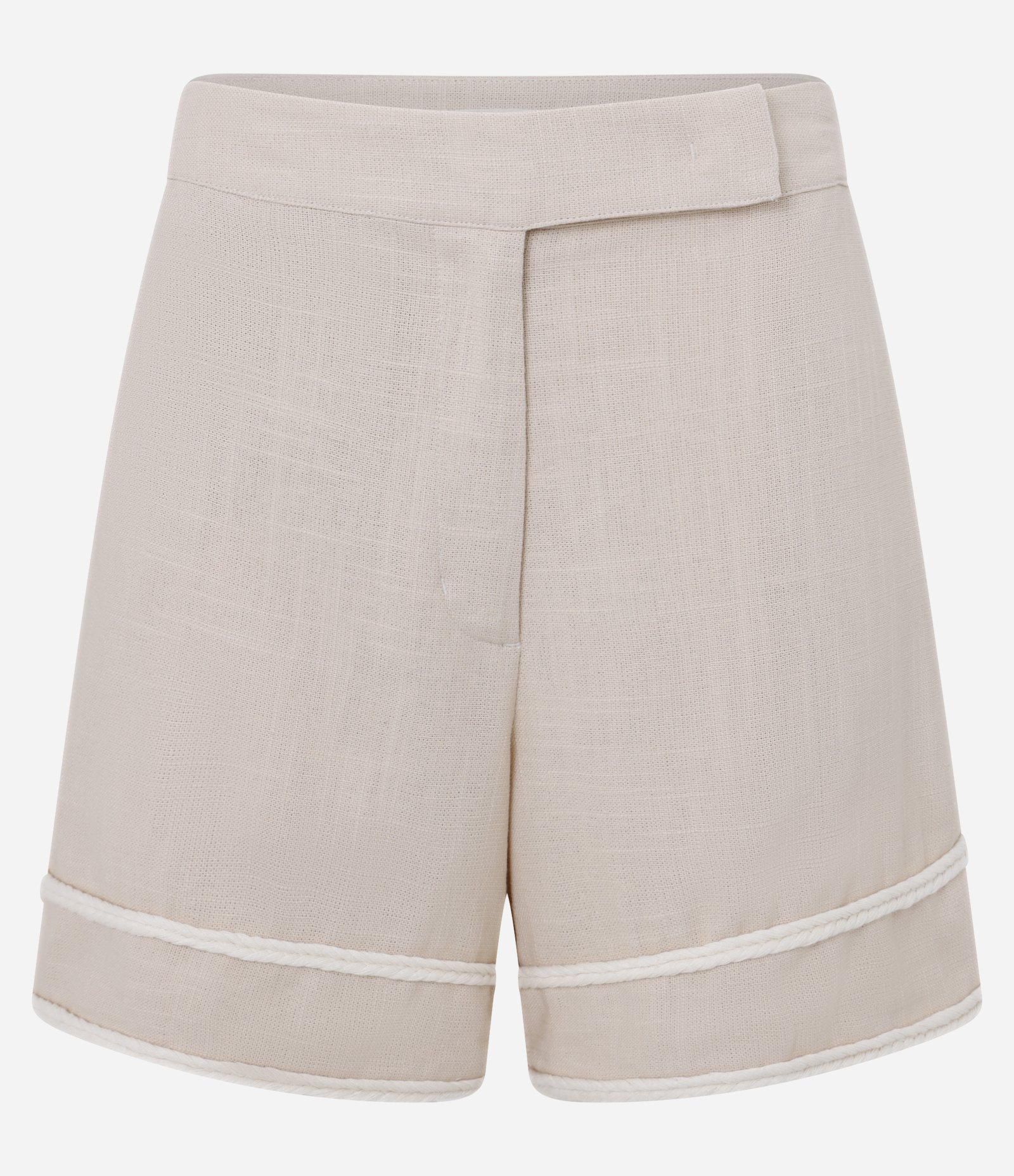 Short em Viscolinho com Detalhe de Corda na Barra Bege 6
