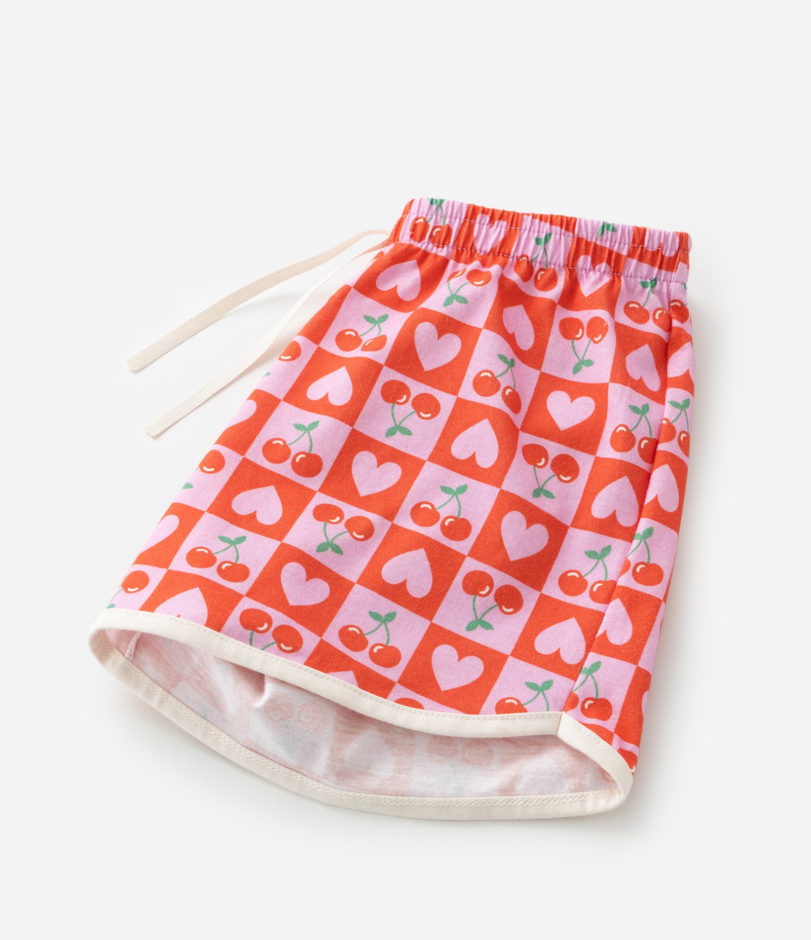 Pijama Infantil com Estampa Cereja -Tam 5 a 14 Anos Bege/Laranja/Rosa 8