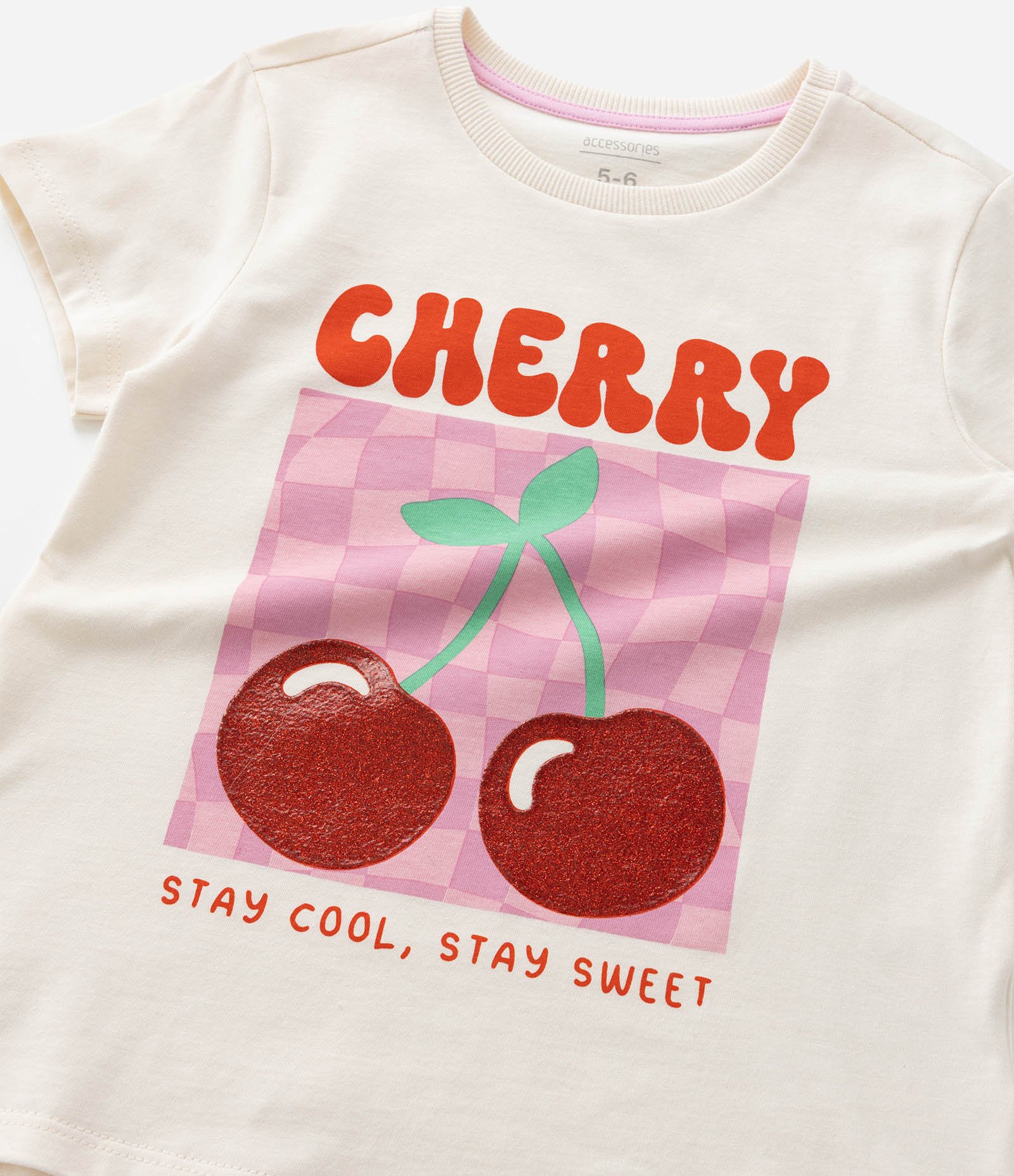 Pijama Infantil com Estampa Cereja -Tam 5 a 14 Anos Bege/Laranja/Rosa 11