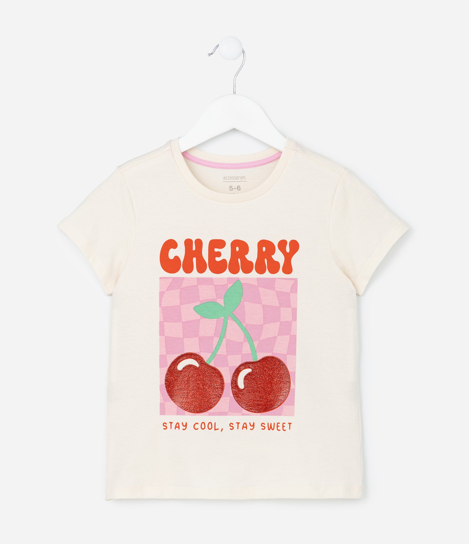 Pijama Infantil com Estampa Cereja -Tam 5 a 14 Anos Bege/Laranja/Rosa 2