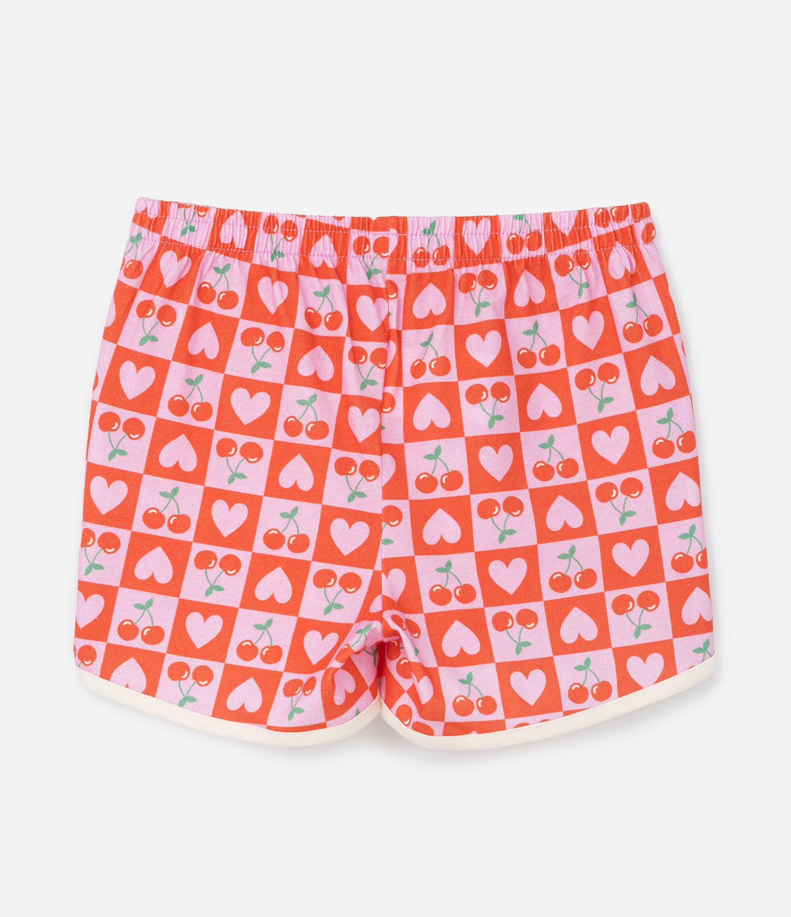 Pijama Infantil com Estampa Cereja -Tam 5 a 14 Anos Bege/Laranja/Rosa 5
