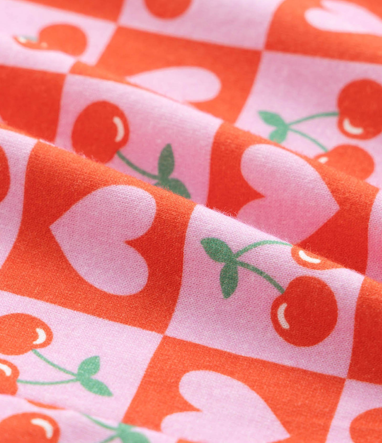 Pijama Infantil com Estampa Cereja -Tam 5 a 14 Anos Bege/Laranja/Rosa 7