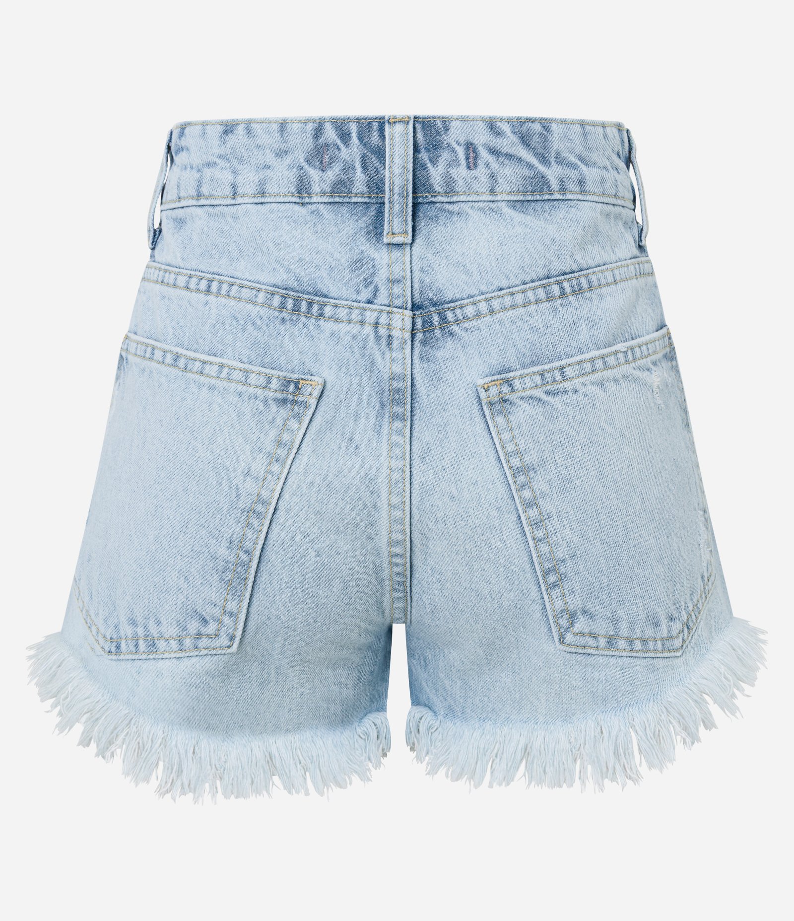 Short Slim Cintura Médio em Jeans com Barra Desfiada Delavê 7