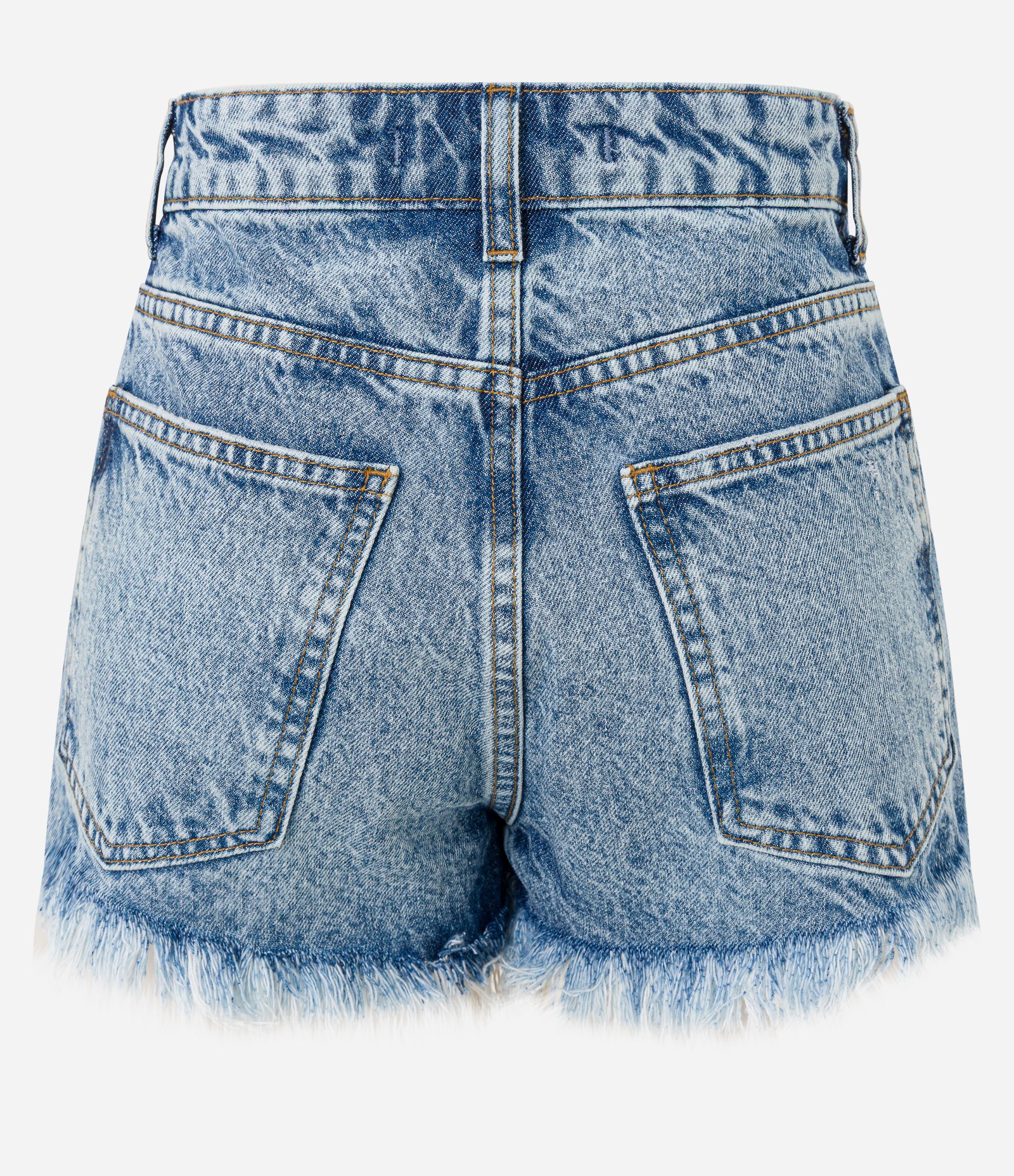 Short Slim Cintura Médio em Jeans com Barra Desfiada Médio 2