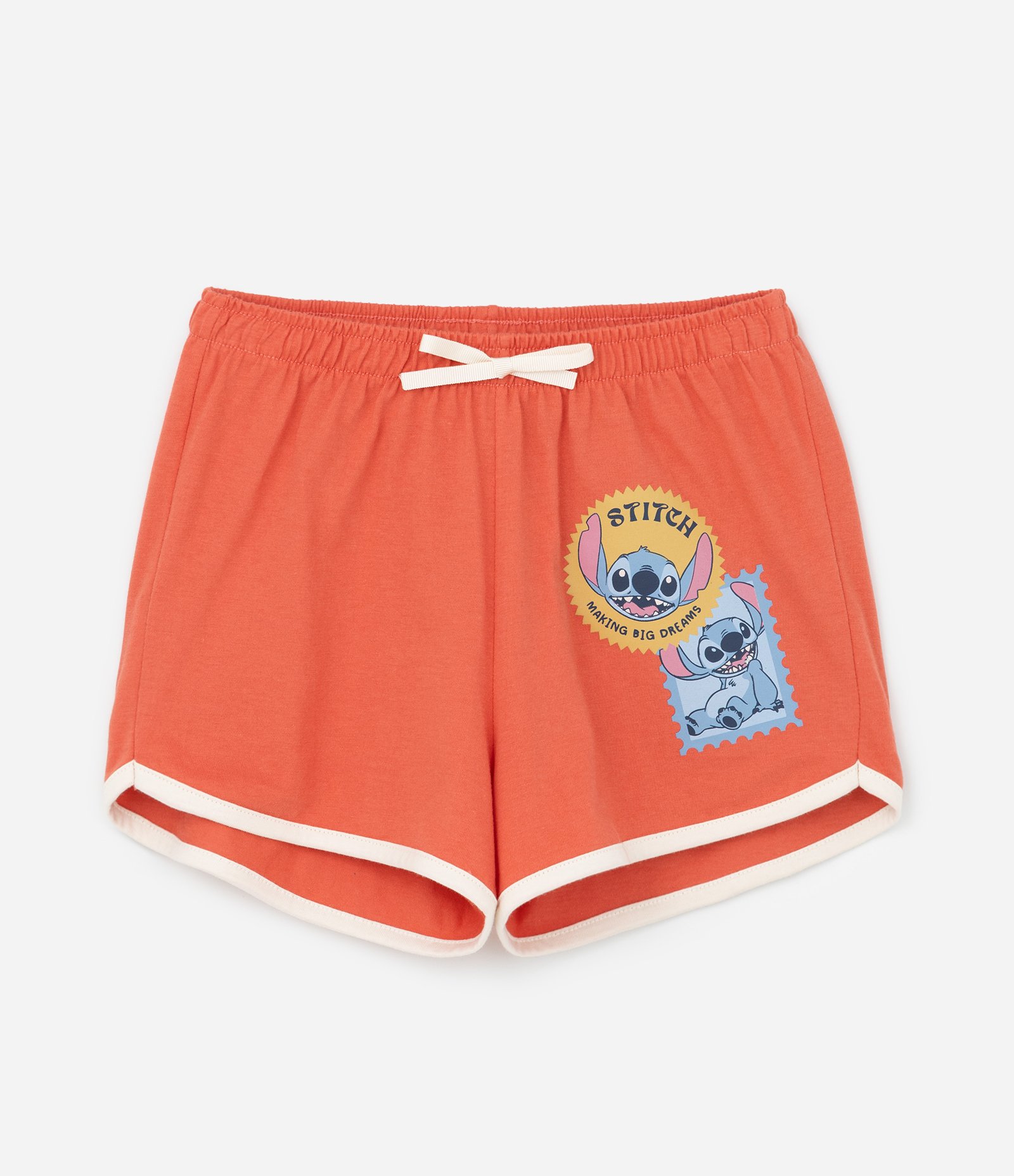 Pijama Infantil com Estampa do Stitch Ohana - Tam 2 a 14 Anos Bege/Laranja 4