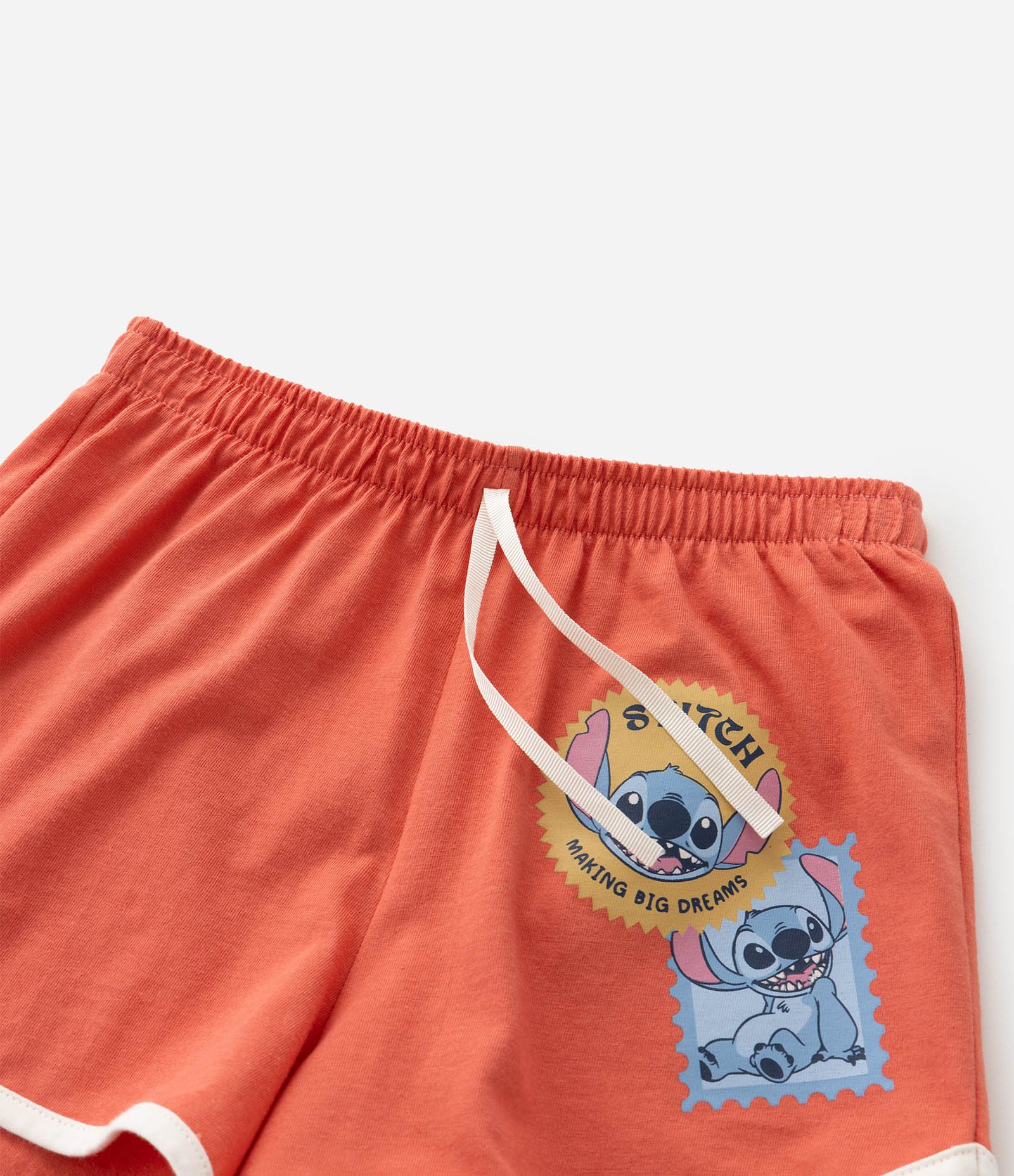 Pijama Infantil com Estampa do Stitch Ohana - Tam 2 a 14 Anos Bege/Laranja 6