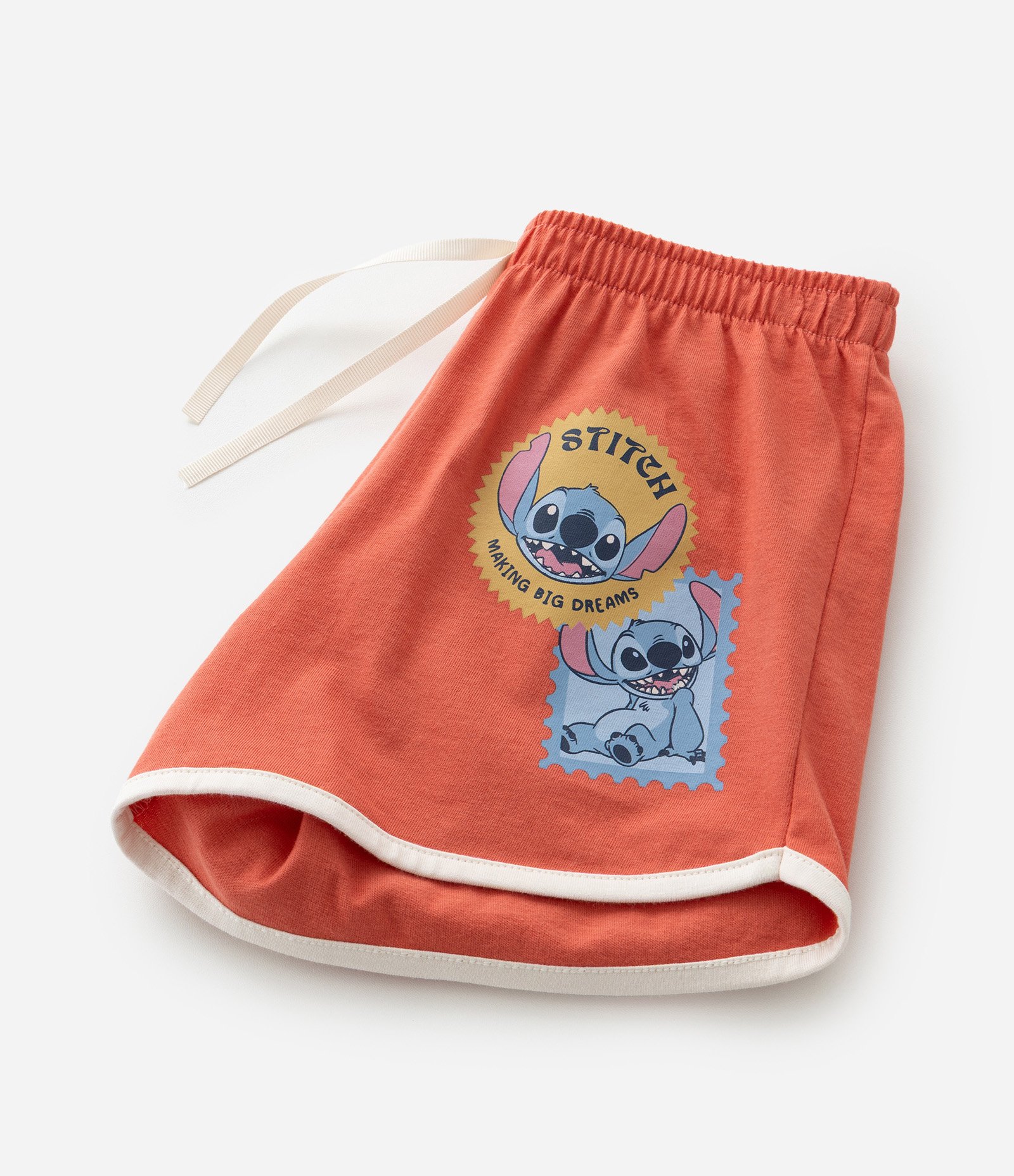 Pijama Infantil com Estampa do Stitch Ohana - Tam 2 a 14 Anos Bege/Laranja 7