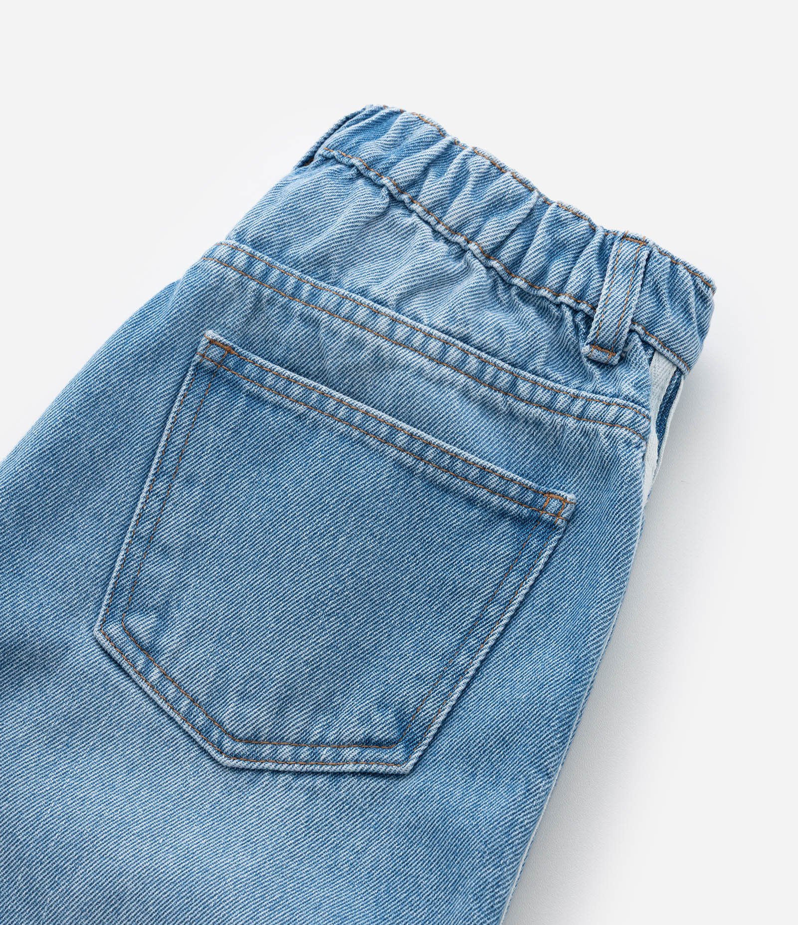 Calça Wide Leg Infantil Jeans com Listras Laterais - Tam 5 a 14 Anos Azul 4