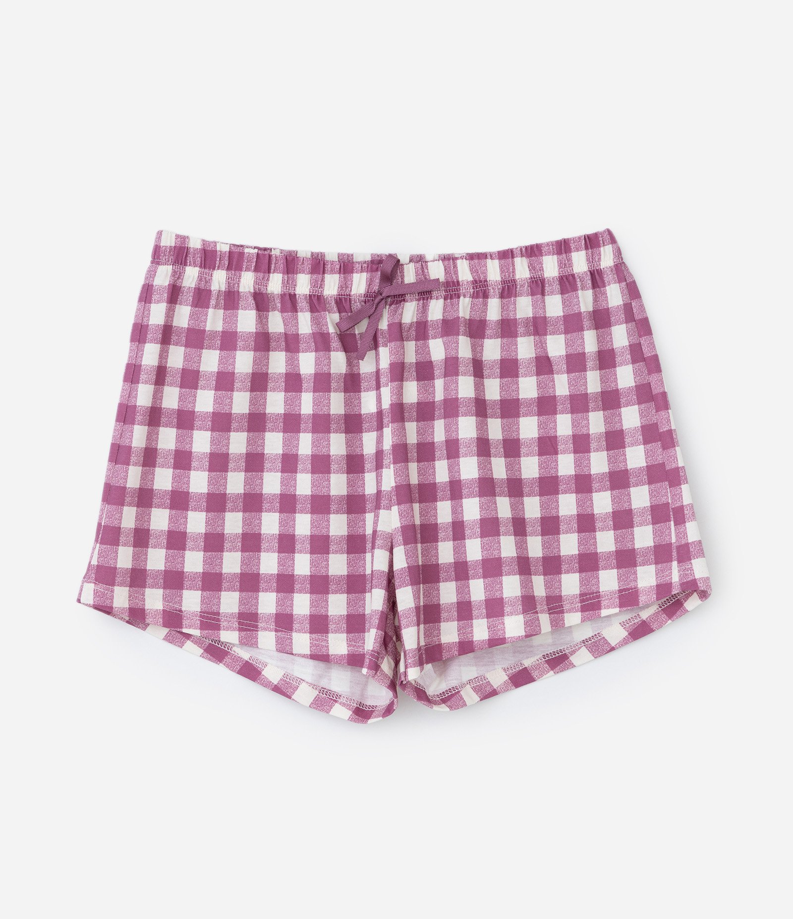 Pijama Infantil com Estampa Xadrez - Tam 5 a 16 Anos Bege 4