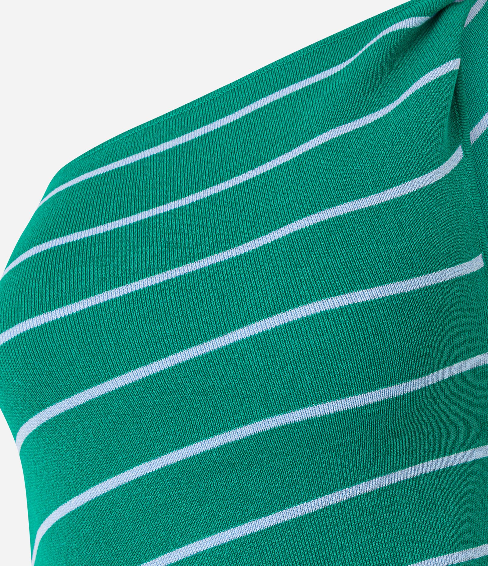 Blusa Ombro Só em Tricô com Listras Diagonais Verde 8