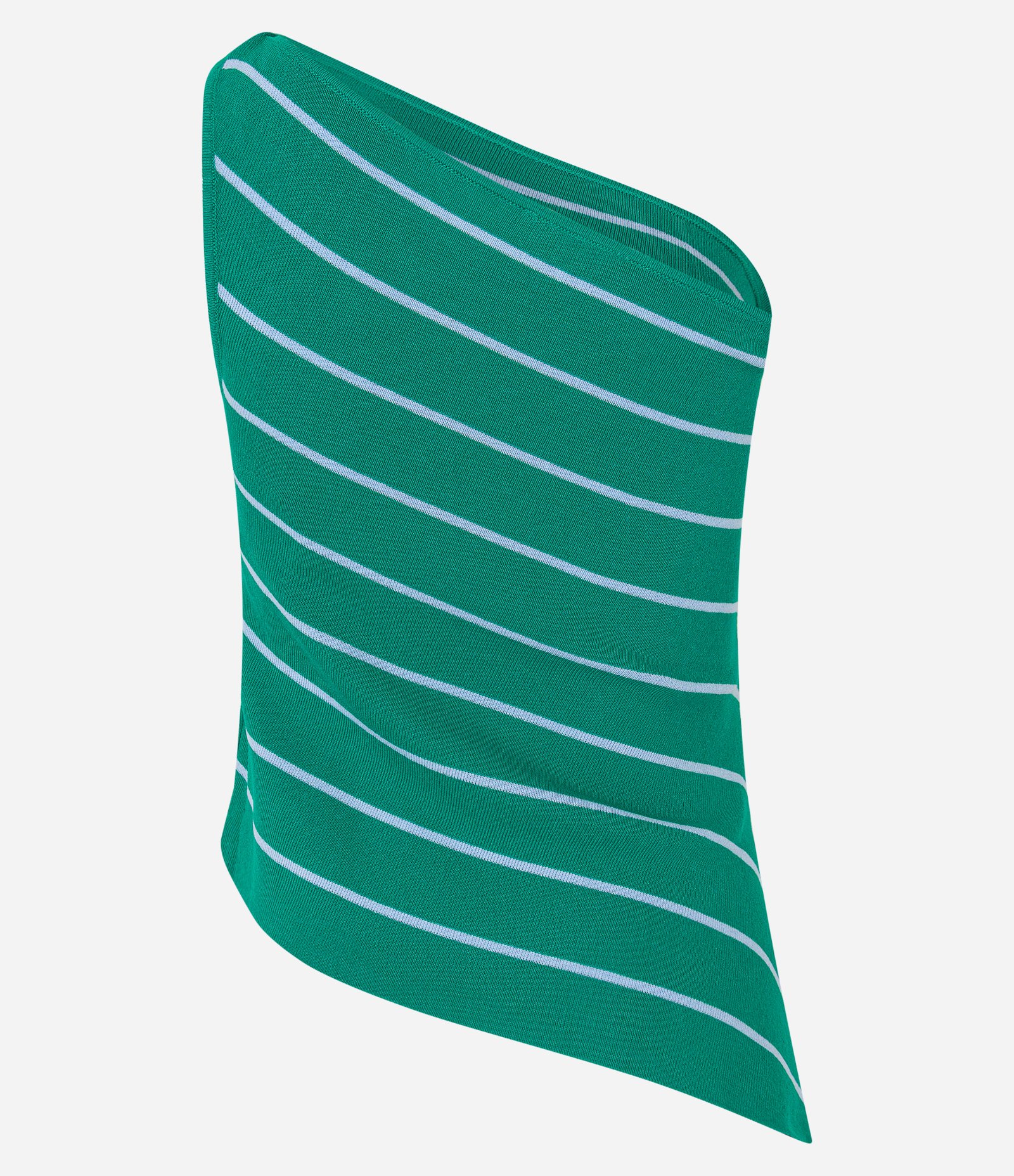 Blusa Ombro Só em Tricô com Listras Diagonais Verde 9