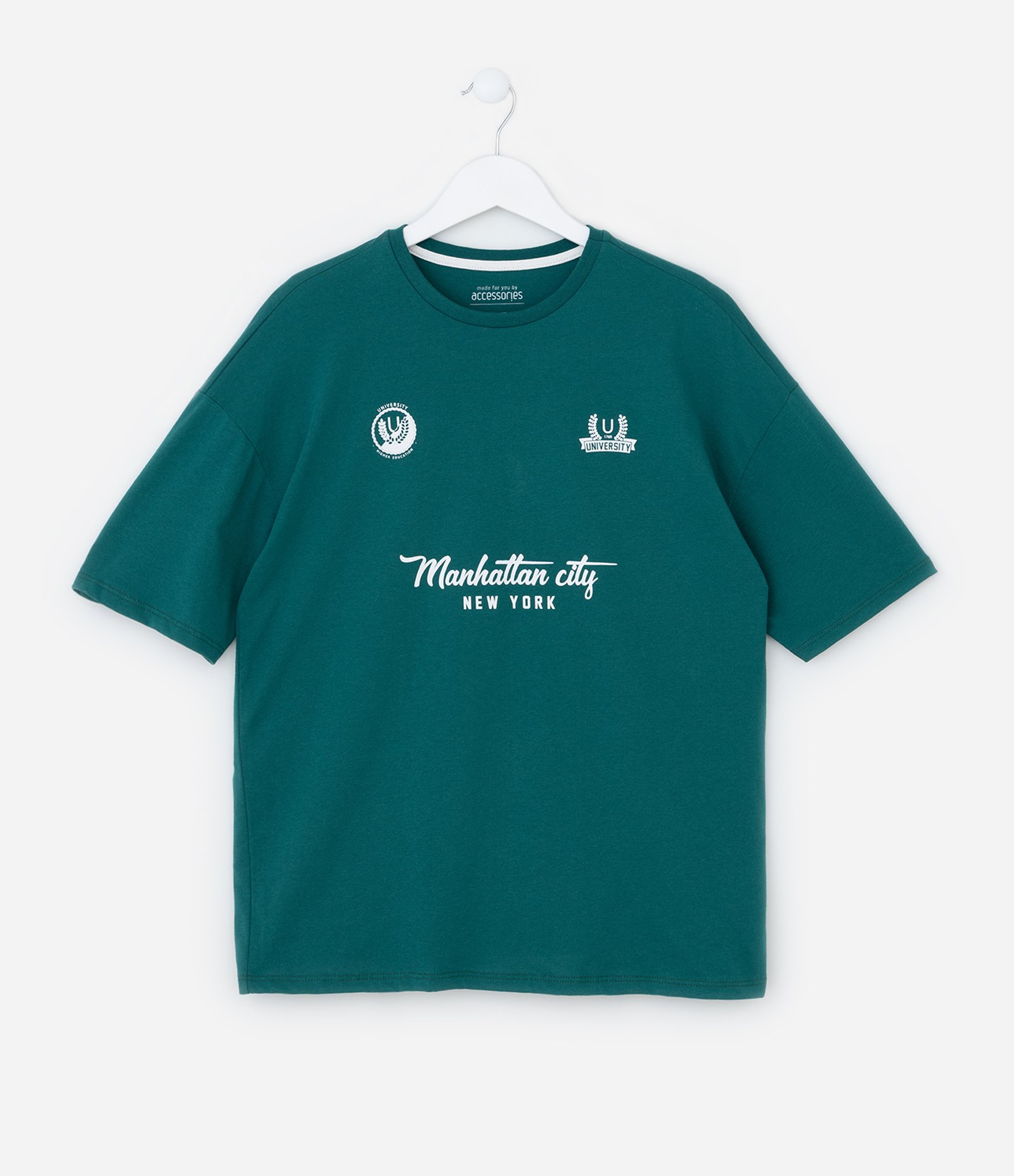 Pijama Infantil Esportivo com Lettering Manhattan City - Tam 8 a 16 Anos Verde 2