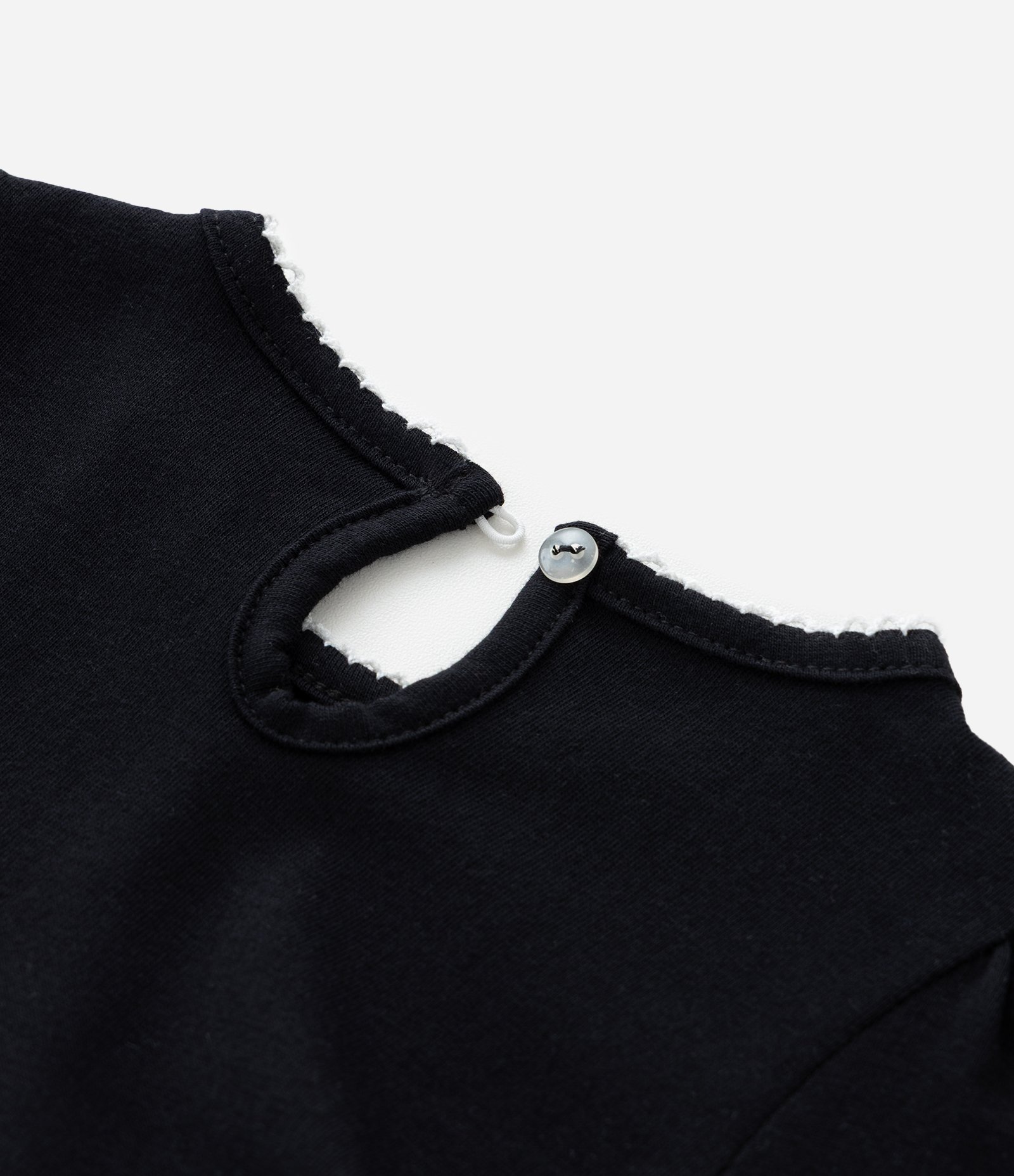 Vestido Body Infantil com Bolsos e Detalhes Contrastantes - Tam a 18 meses Preto 5