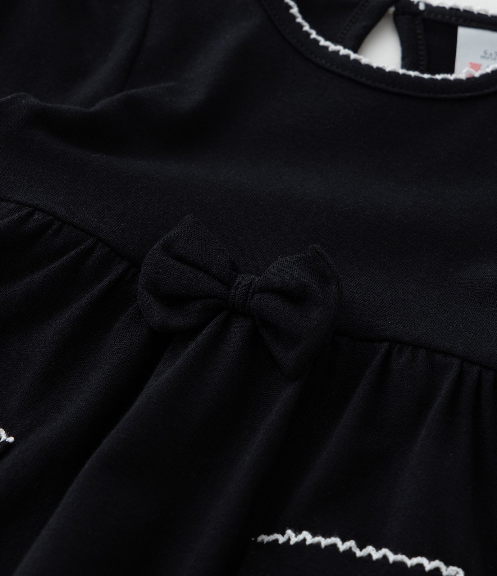 Vestido Body Infantil com Bolsos e Detalhes Contrastantes - Tam a 18 meses Preto 7