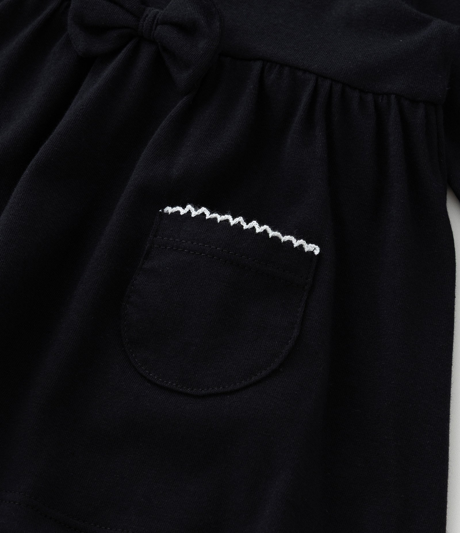 Vestido Body Infantil com Bolsos e Detalhes Contrastantes - Tam a 18 meses Preto 8