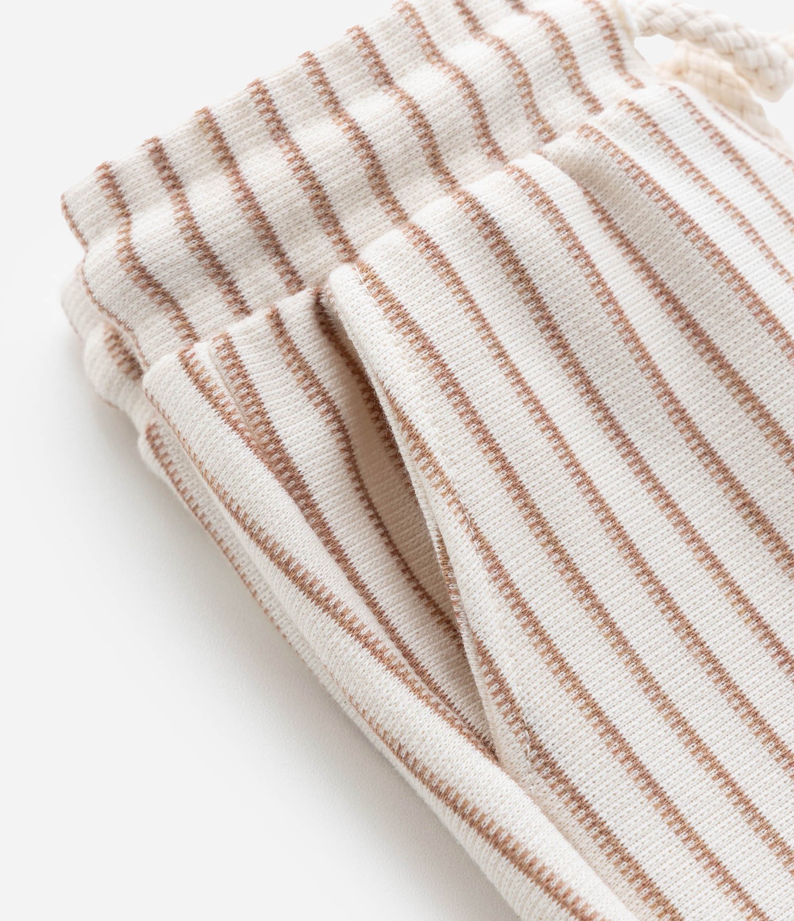 Bermuda Infantil com Estampa Listrada - Tam 1 a 6 Anos Bege/Marrom 5