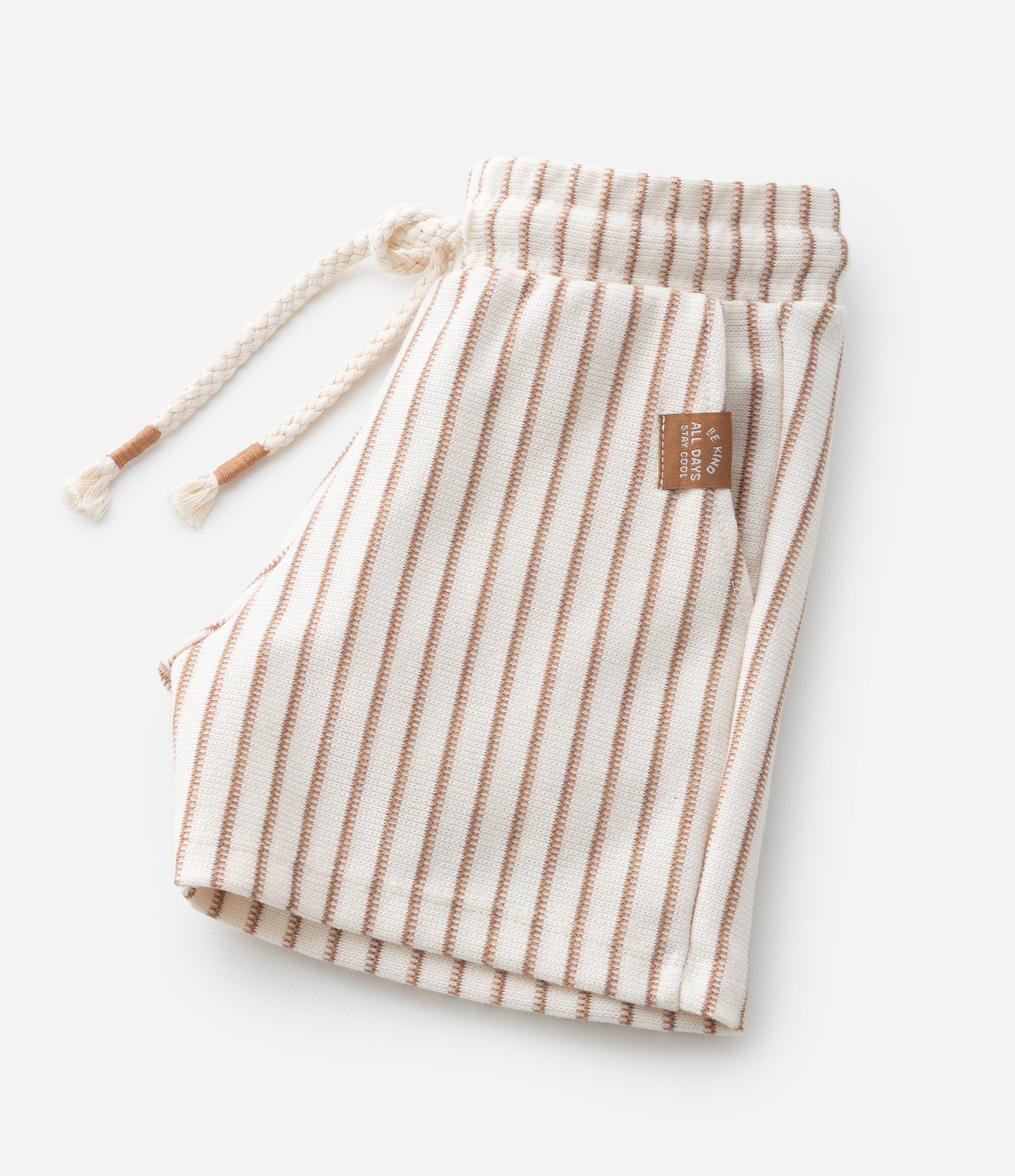 Bermuda Infantil com Estampa Listrada - Tam 1 a 6 Anos Bege/Marrom 7