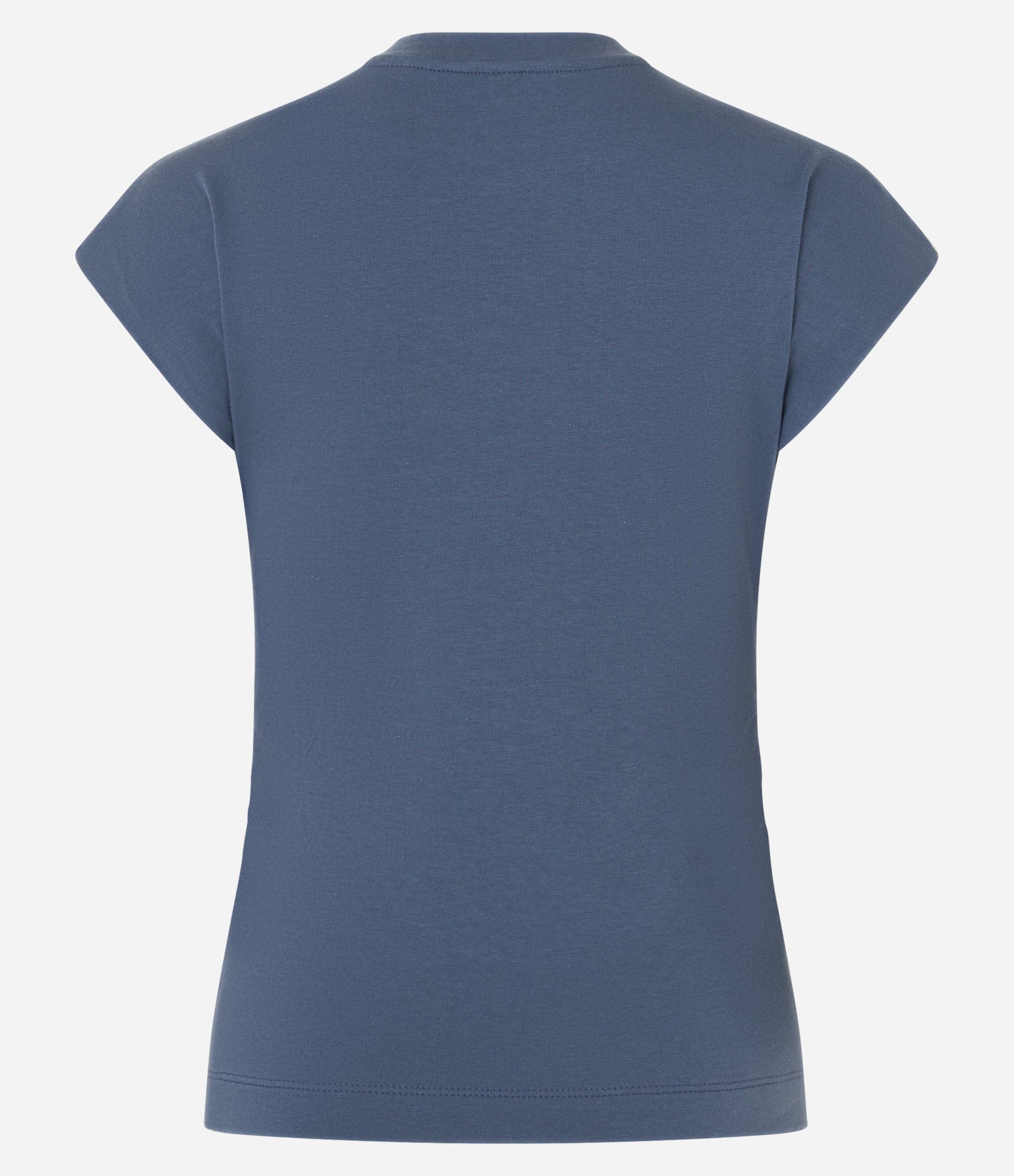 Blusa em Algodão com Gola Alta e Franzido na Lateral Azul 5