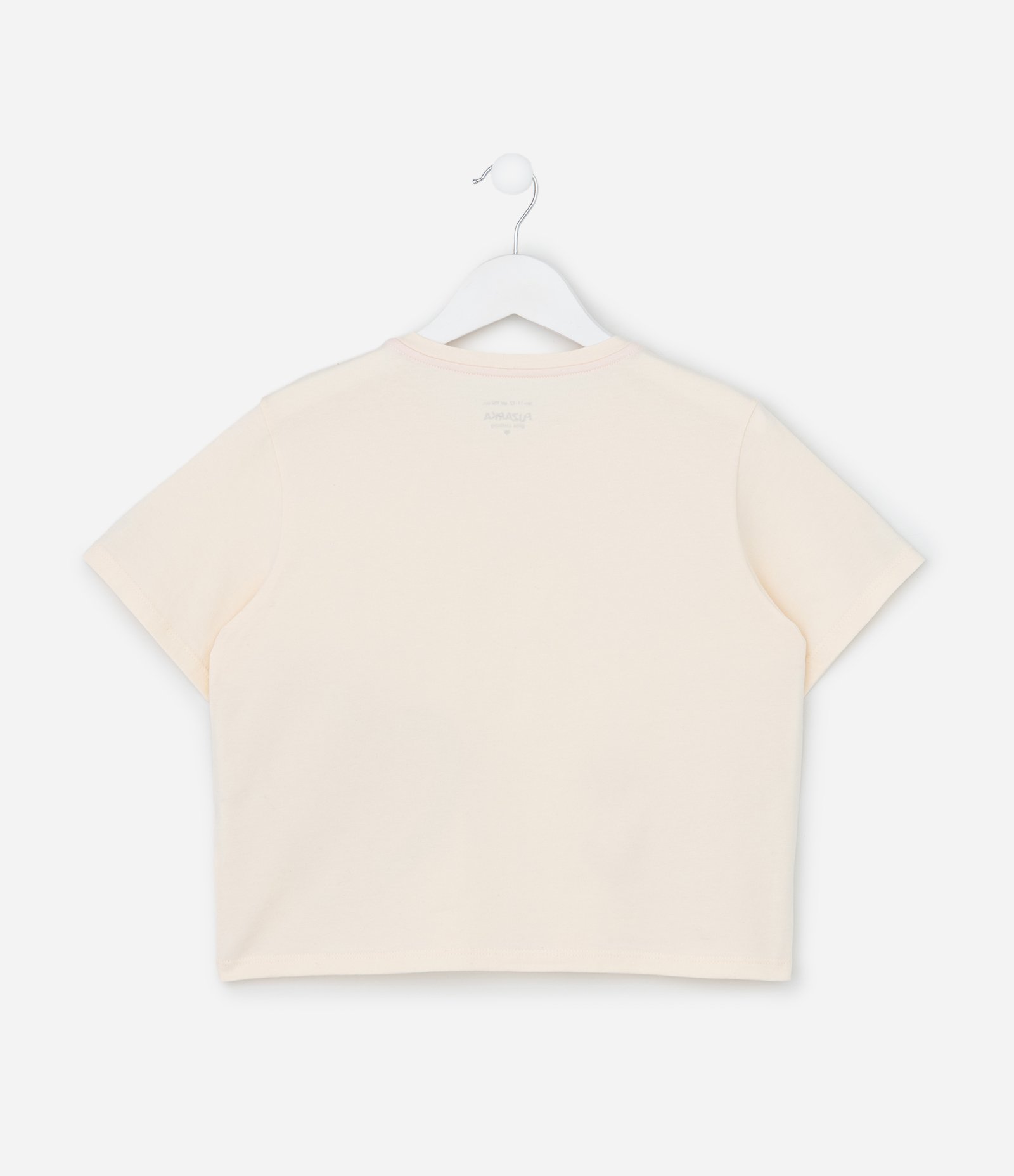 Blusa Cropped Infantil com Bordado em Paetês - Tam 5 a 14 Anos Bege 3