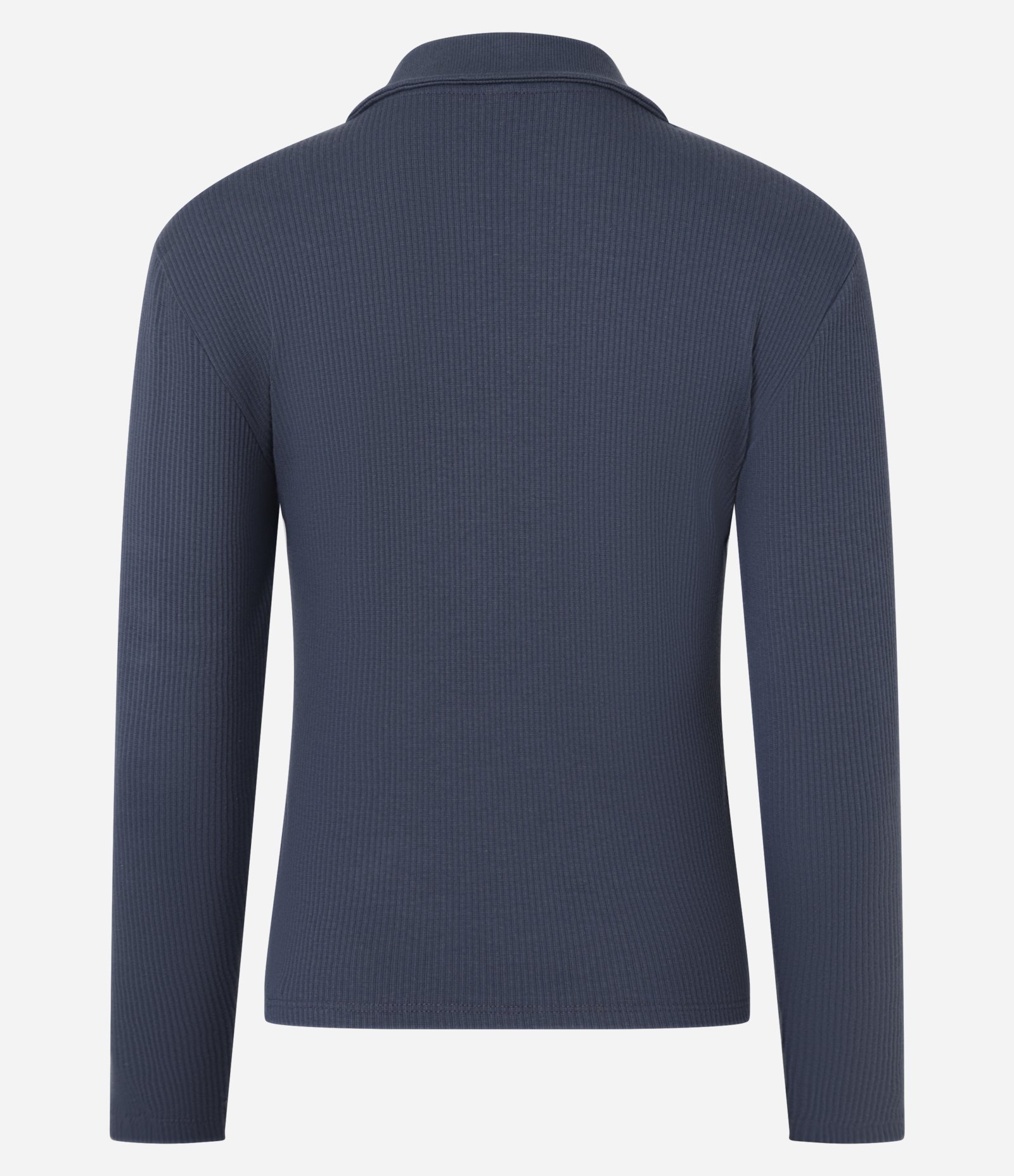 Blusa em Ribana com Gola Polo Azul 6