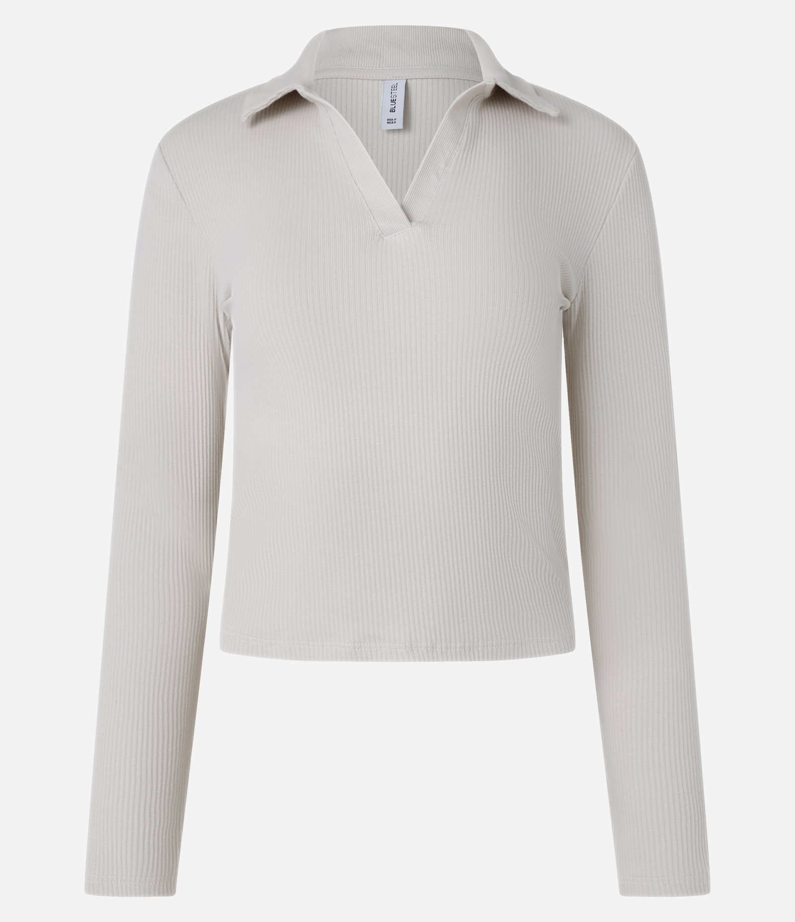 Blusa em Ribana com Gola Polo Cinza 4