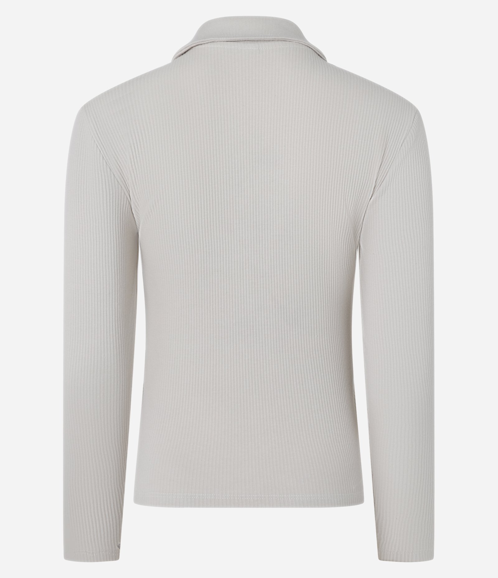 Blusa em Ribana com Gola Polo Cinza 6