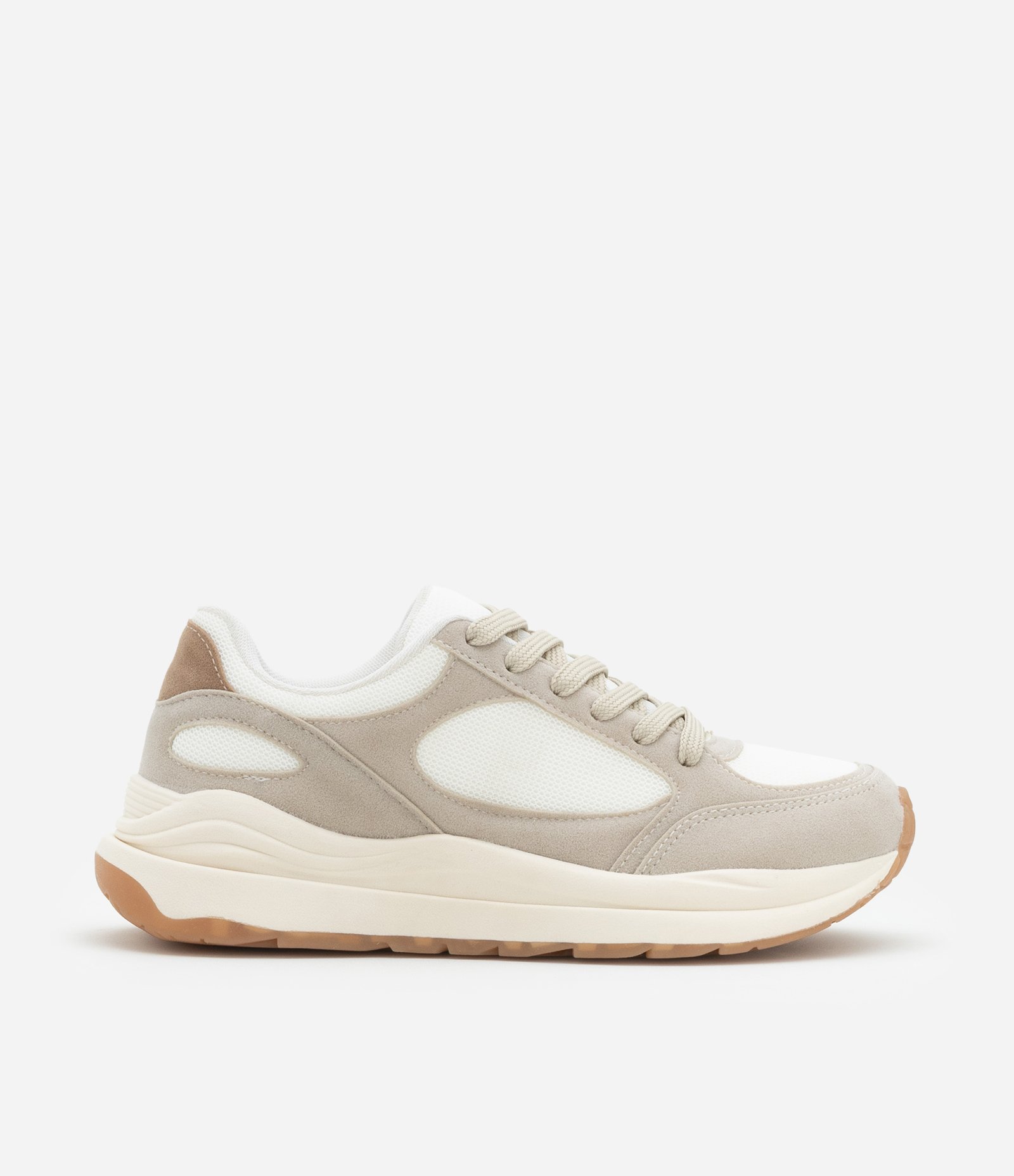 Tênis Jogging com Recortes Cinza 1