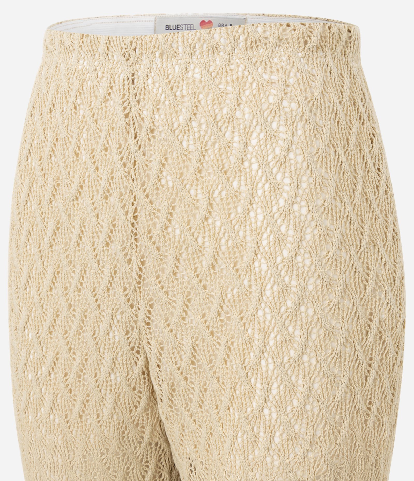 Calça Reta em Renda com Ponto Aberto Amarelo 7