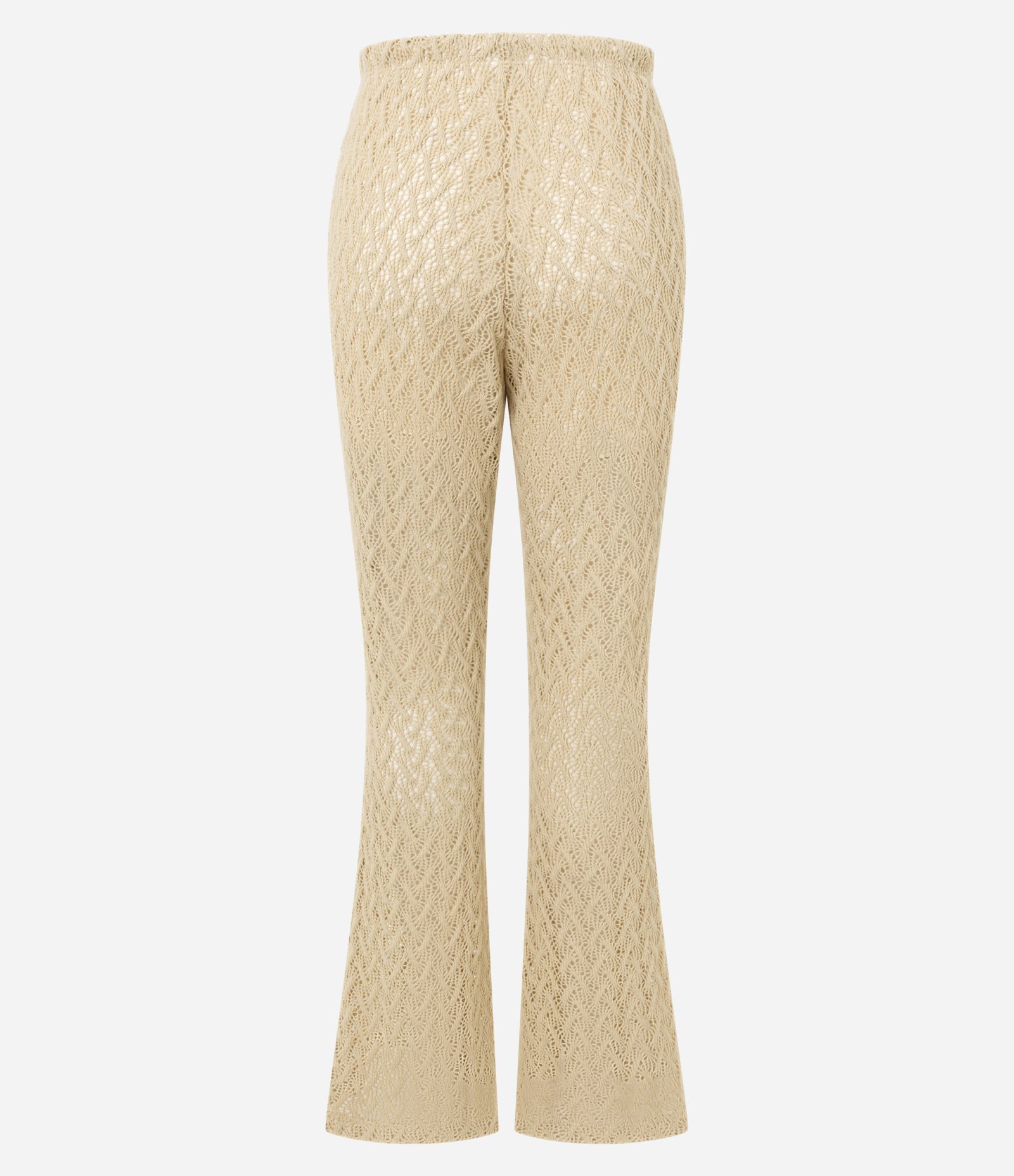 Calça Reta em Renda com Ponto Aberto Amarelo 8