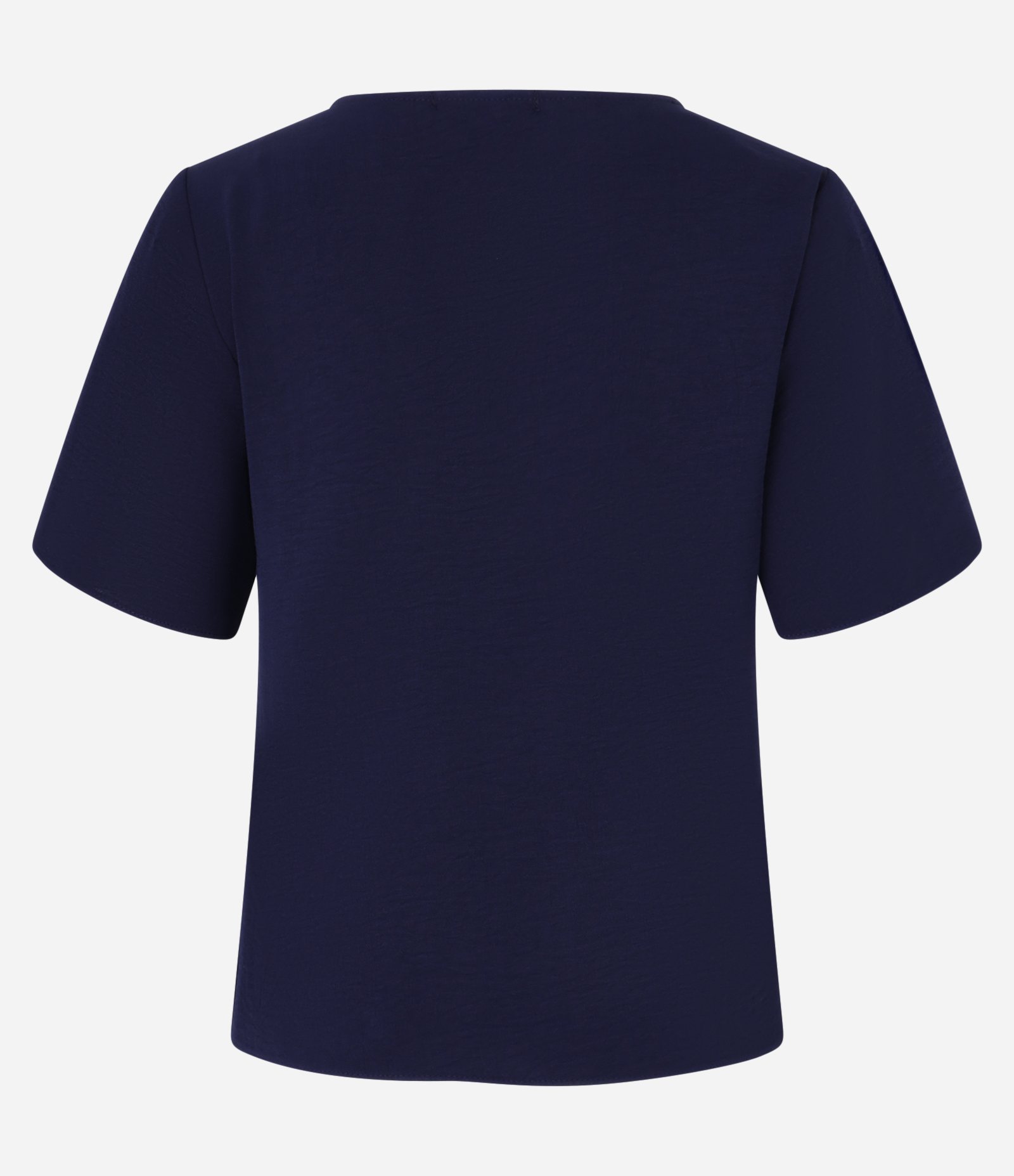 Blusa em Airflow com Manga Tulipa e Decote V Azul Marinho 7