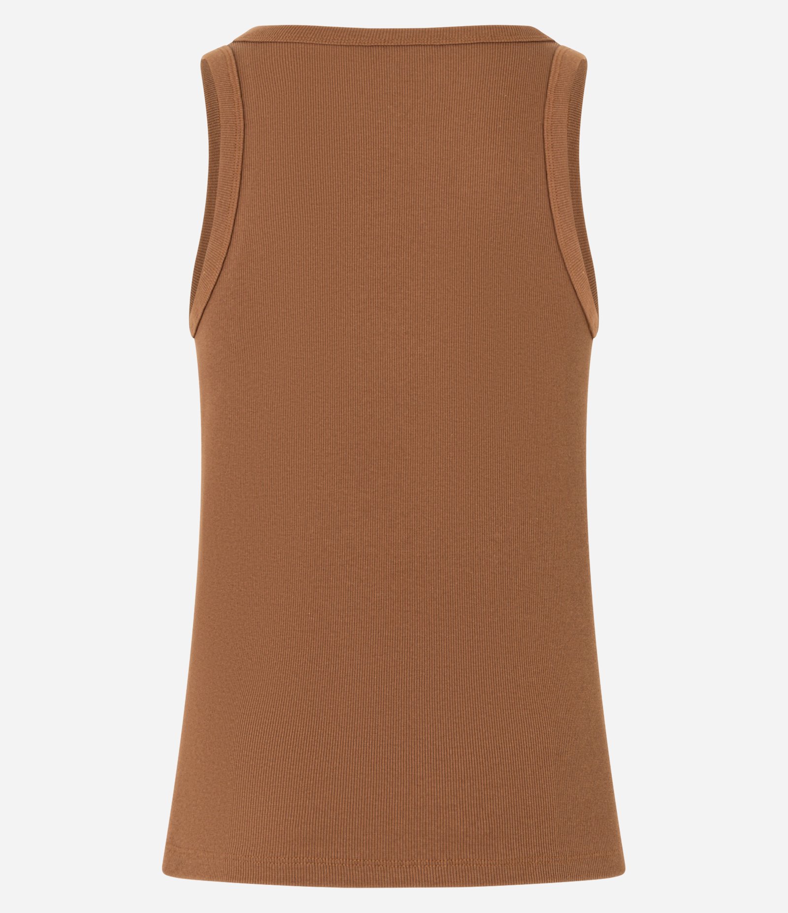 Regata Regular Básica em Ribana de Algodão Marrom 7