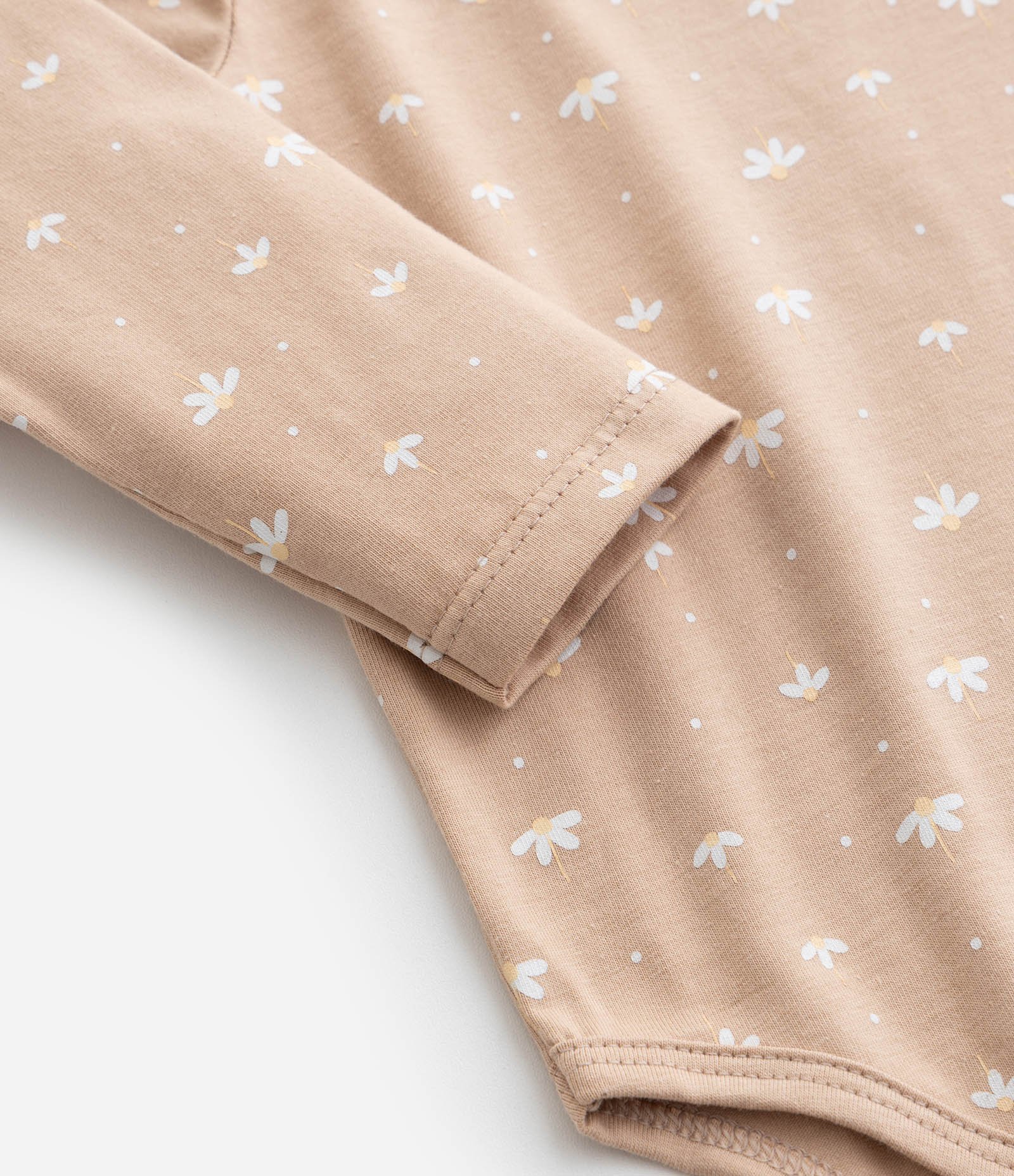 Body Infantil com Estampa Floral - Tam RN a 18 meses Marrom Claro 5