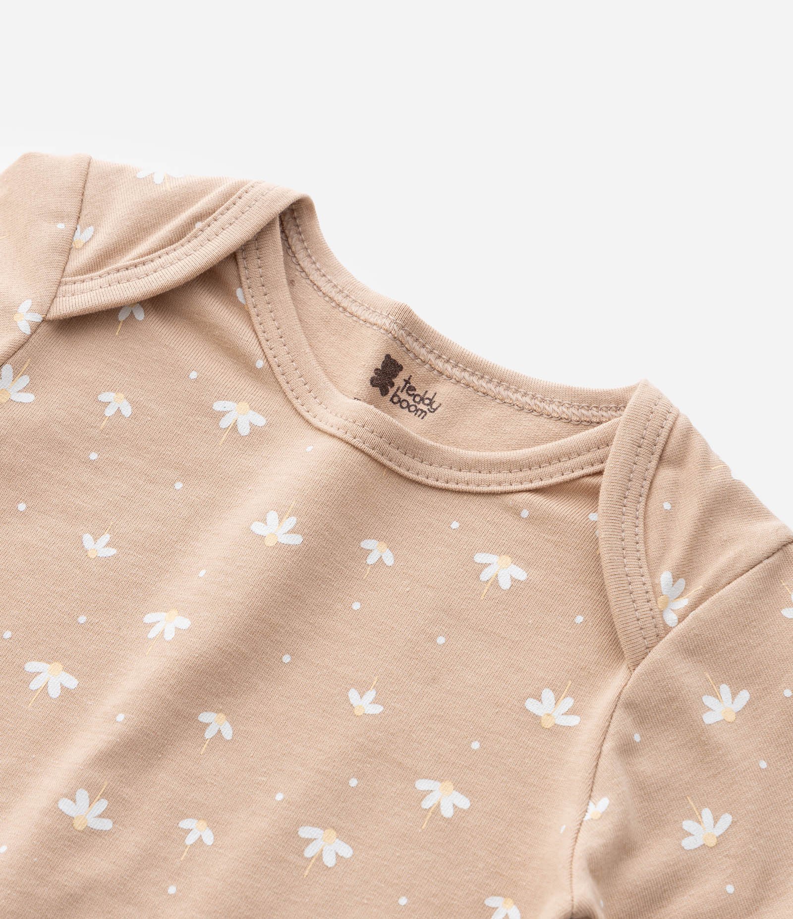 Body Infantil com Estampa Floral - Tam RN a 18 meses Marrom Claro 6