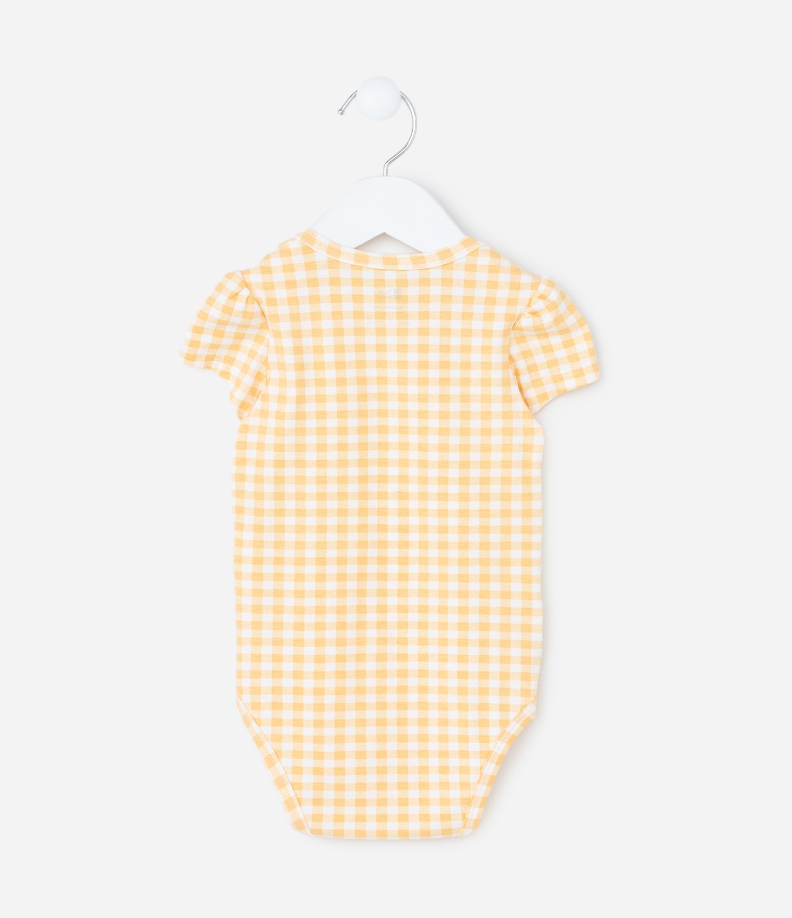 Body Infantil com Estampa Bichinhos Xadrez - Tam RN a 18 meses Amarelo 3