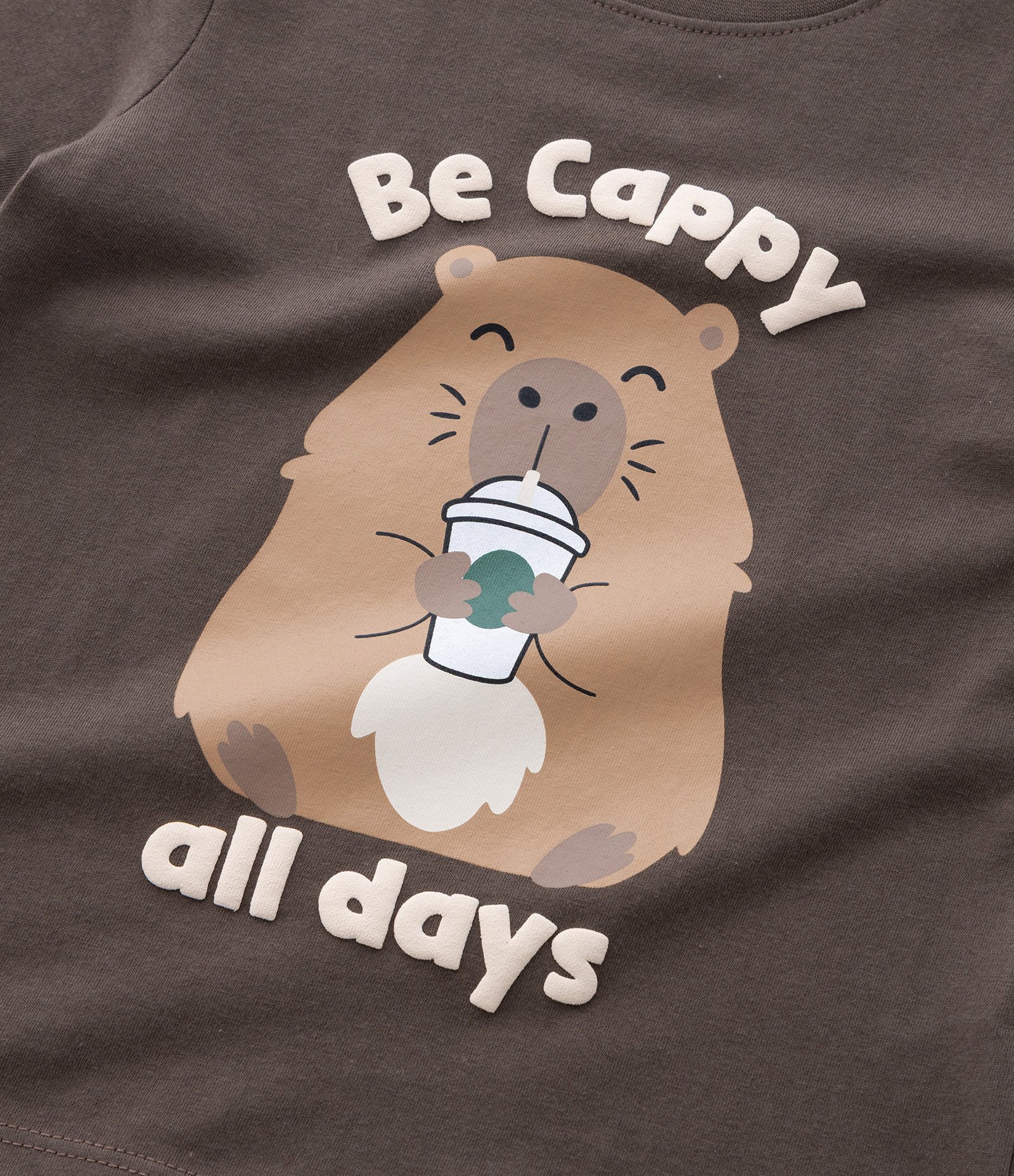 Camiseta Infantil com Estampa Capivara Be Cappy - Tam 1 a 6 Anos Marrom 4